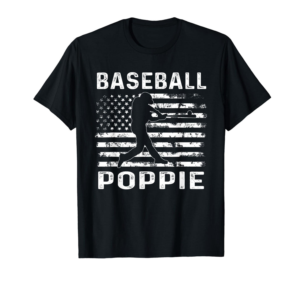Baseball Poppie Dad Usa Flag 4Th July T-Shirt - Unique Graphic for Adults - T-Shirt, Sweatshirt, Hoodie