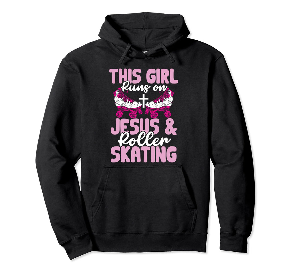 Runs Jesus And Roller Skating Hoodie - Aesthetic Graphic for Adults - T-Shirt, Sweatshirt, Hoodie