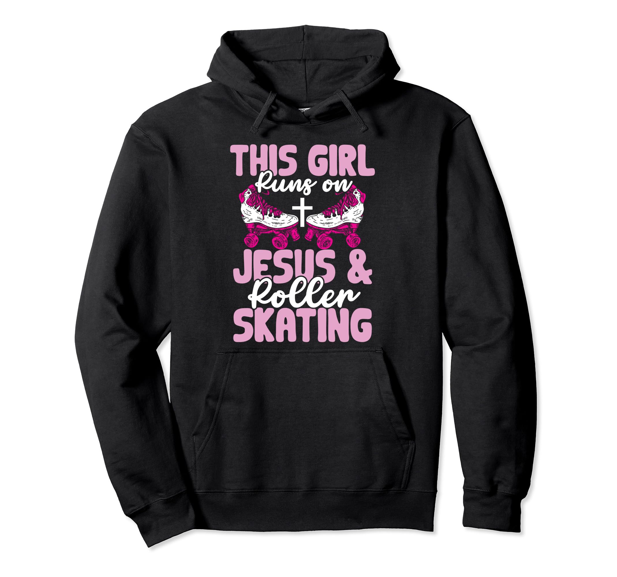 Runs Jesus And Roller Skating Hoodie - Aesthetic Graphic for Adults - T-Shirt, Sweatshirt, Hoodie
