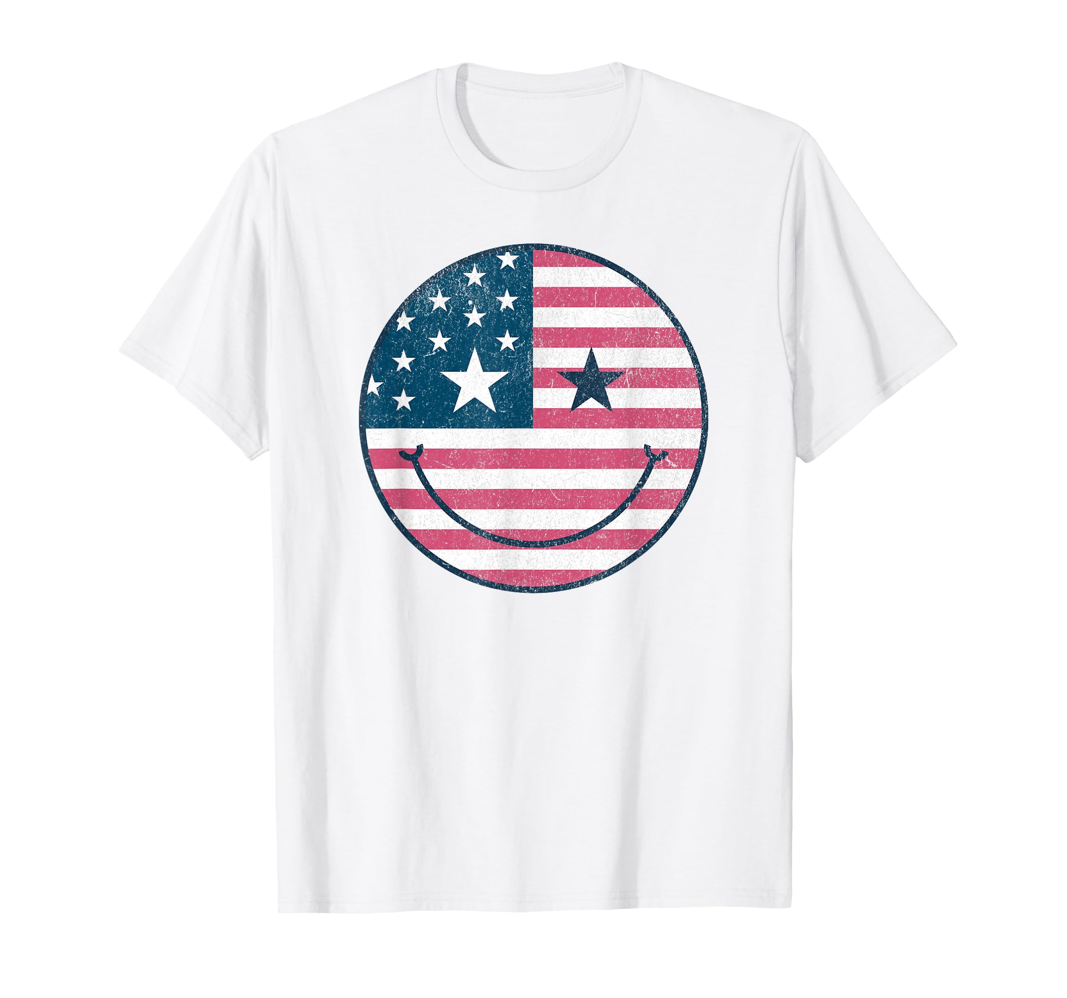 Usa Flag Star Eyes Fourth July T-Shirt - Fun Novelty Design for Adults - T-Shirt, Sweatshirt, Hoodie