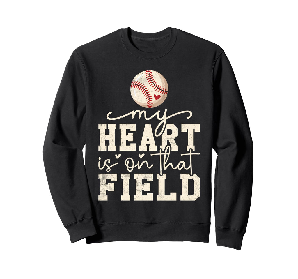 My Heart Is That Field Funny Baseball Sweatshirt - Minimalist Print Unisex - T-Shirt, Sweatshirt, Hoodie