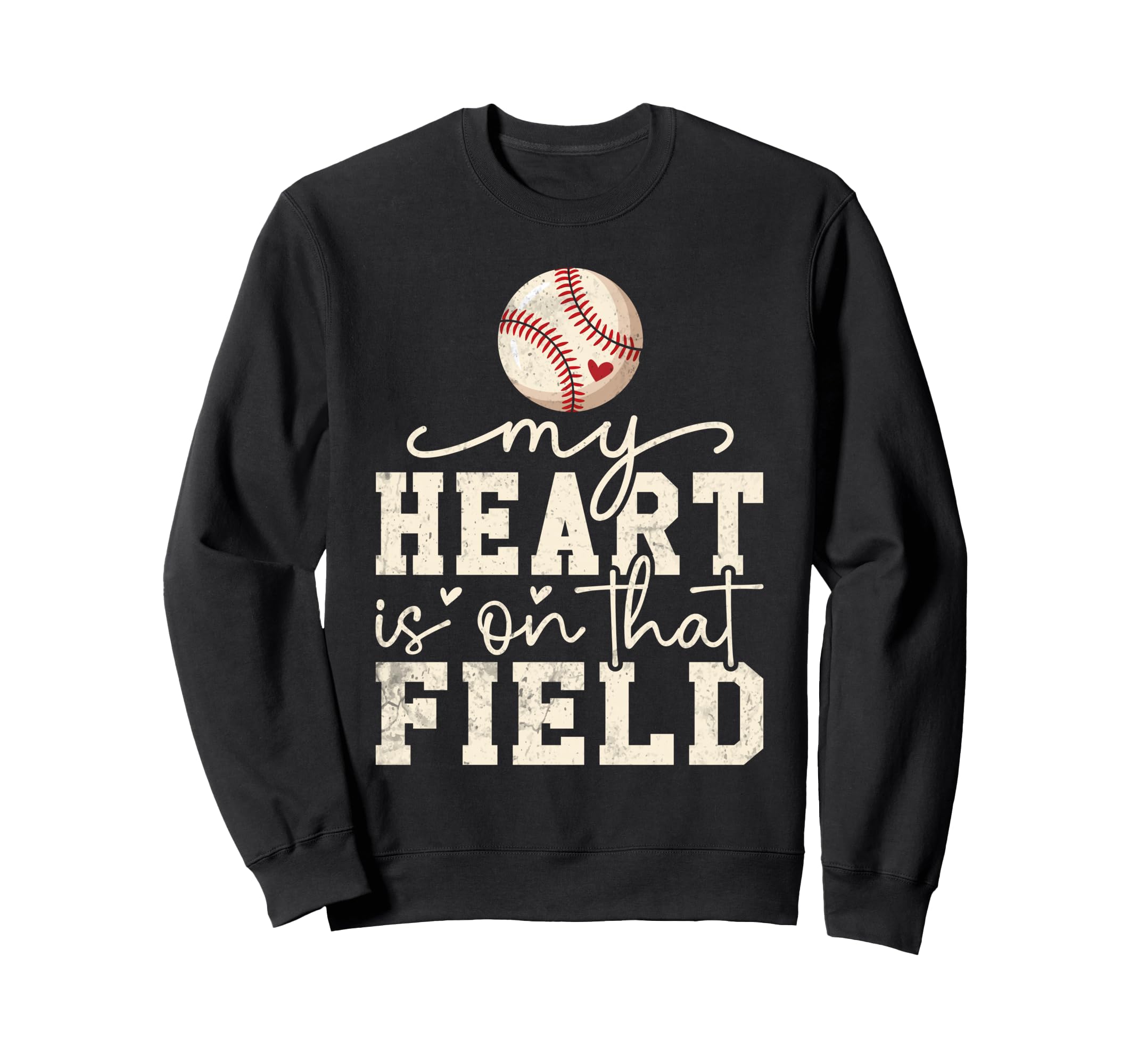 My Heart Is That Field Funny Baseball Sweatshirt - Minimalist Print Unisex - T-Shirt, Sweatshirt, Hoodie