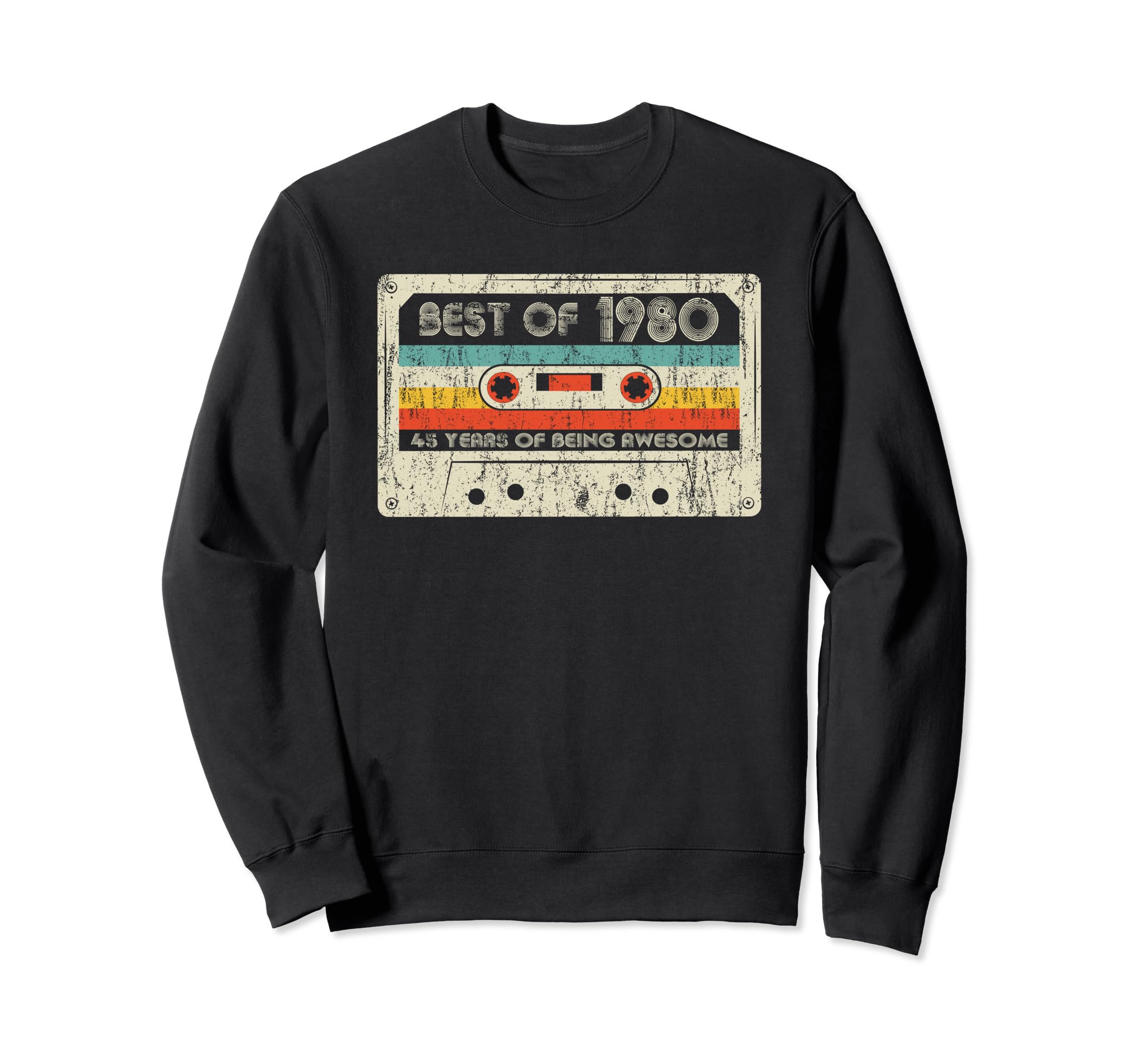 Best 1980 1980 Birthday Cassette Sweatshirt - Unique Graphic for Adults - T-Shirt, Sweatshirt, Hoodie