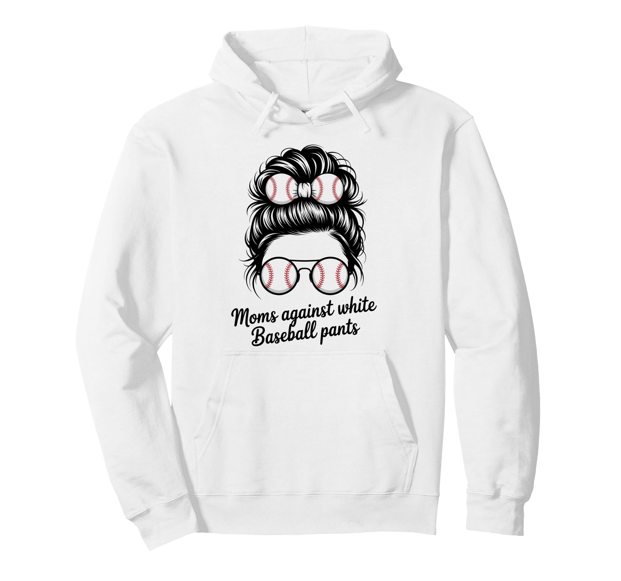 Moms Against White Baseball Pants Hoodie - Minimalist Print Men Women - T-Shirt, Sweatshirt, Hoodie