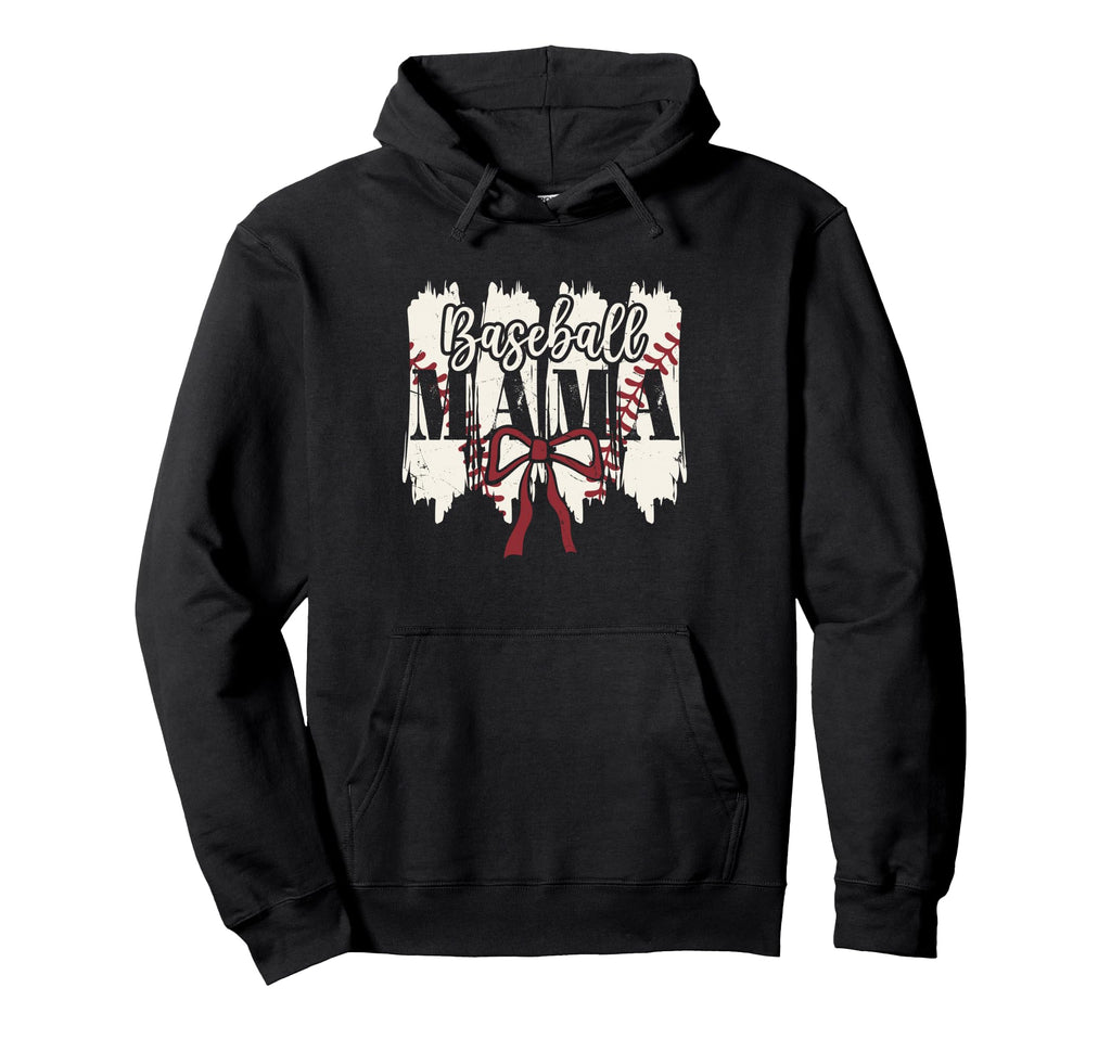 Baseball Mama Heart Bow Stadium Spirit Hoodie - Aesthetic Graphic Unisex - T-Shirt, Sweatshirt, Hoodie