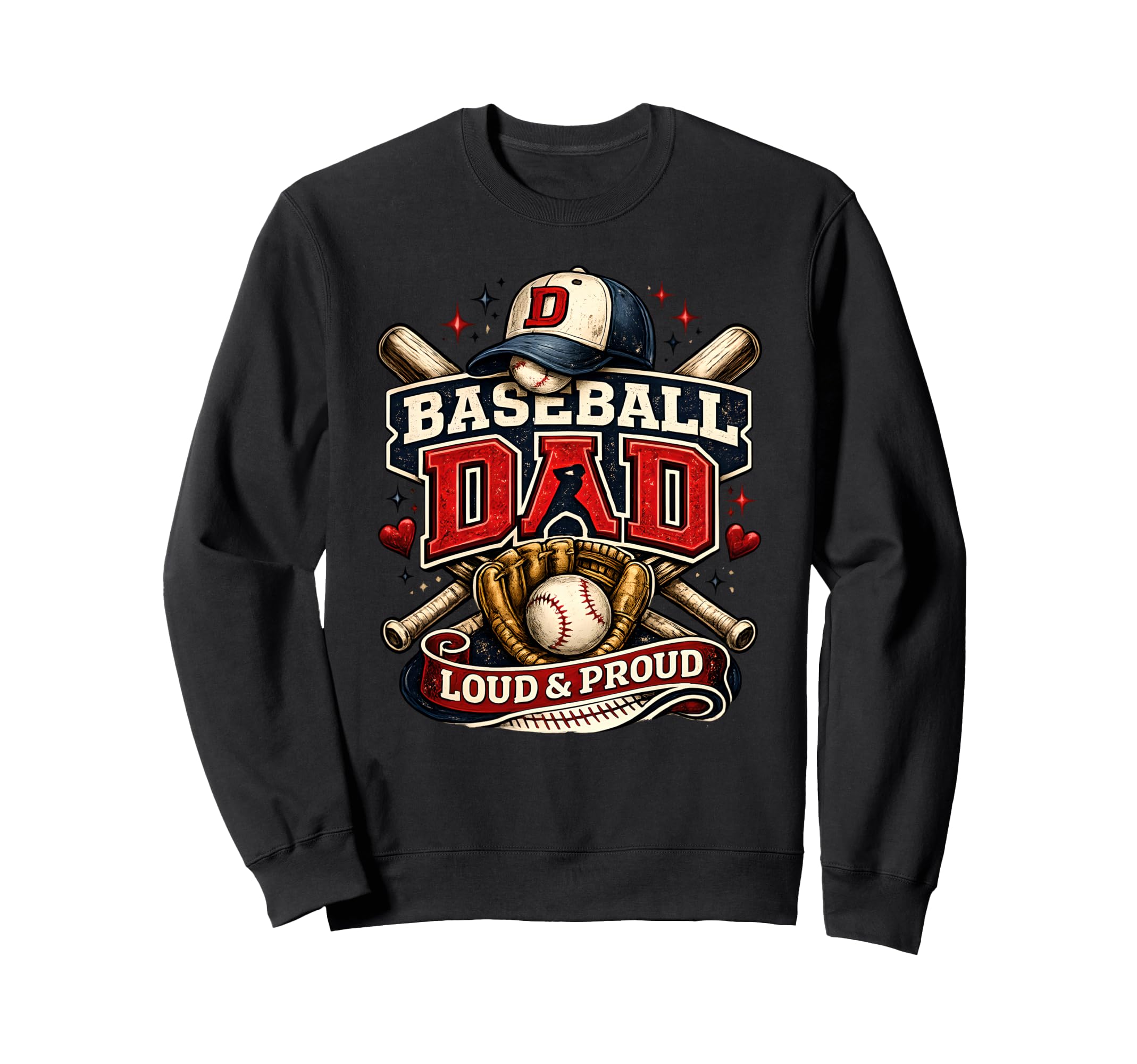 Baseball Dad Sports Family Sweatshirt - Casual Everyday Wear for Adults - T-Shirt, Sweatshirt, Hoodie