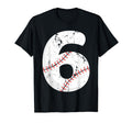Number 6 Baseball Distressed Team T-Shirt - Unique Graphic for Adults - T-Shirt, Sweatshirt, Hoodie