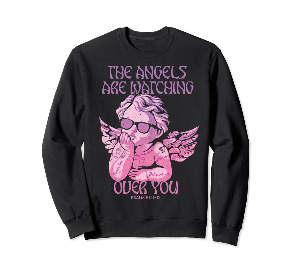 Angel Bible Verse Trendy Christian Y2K Sweatshirt - Unique Graphic Unisex - T-Shirt, Sweatshirt, Hoodie