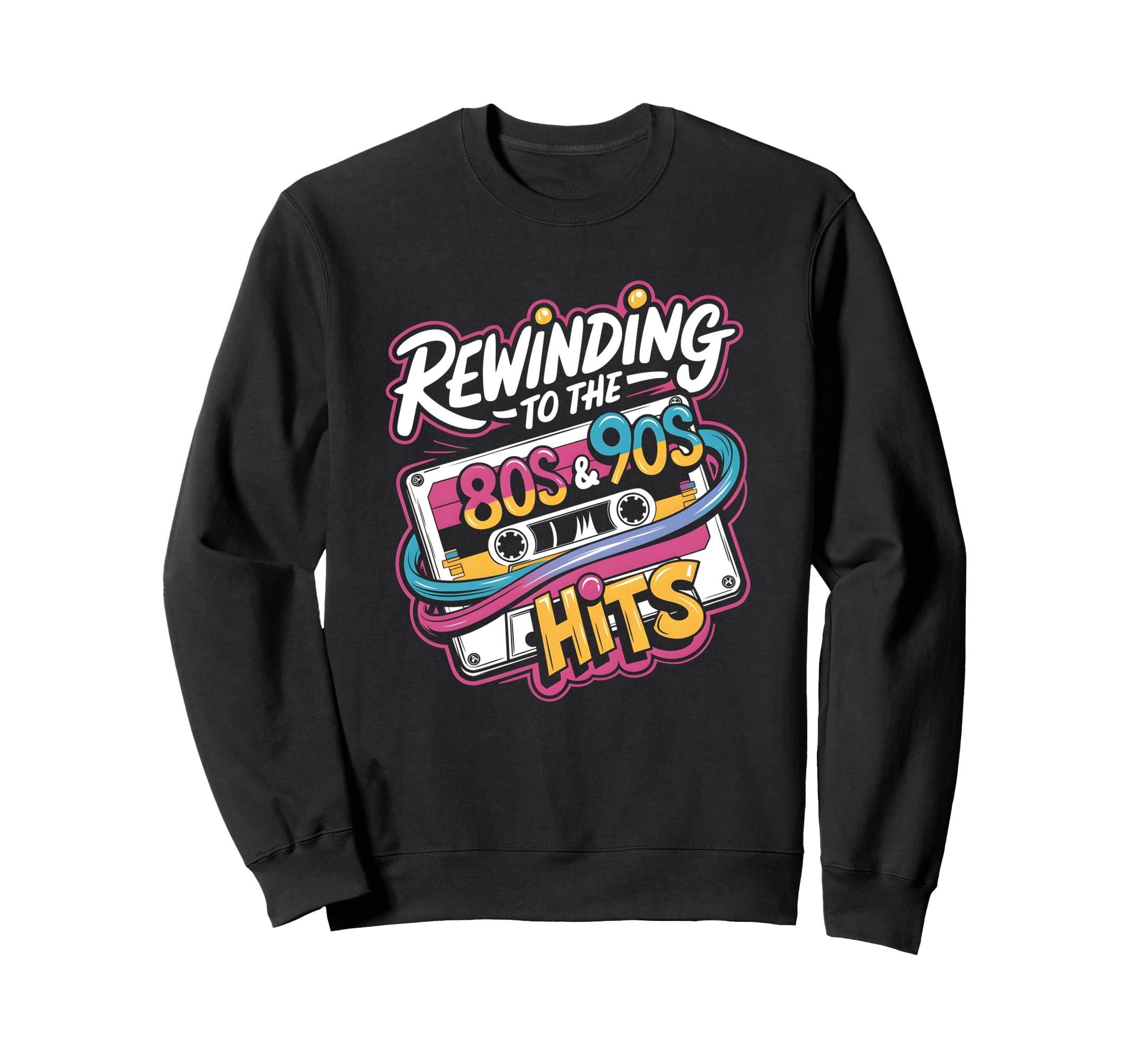 Rewinding To 80S And 90S Cassette Sweatshirt - Casual Everyday Wear Unisex - T-Shirt, Sweatshirt, Hoodie