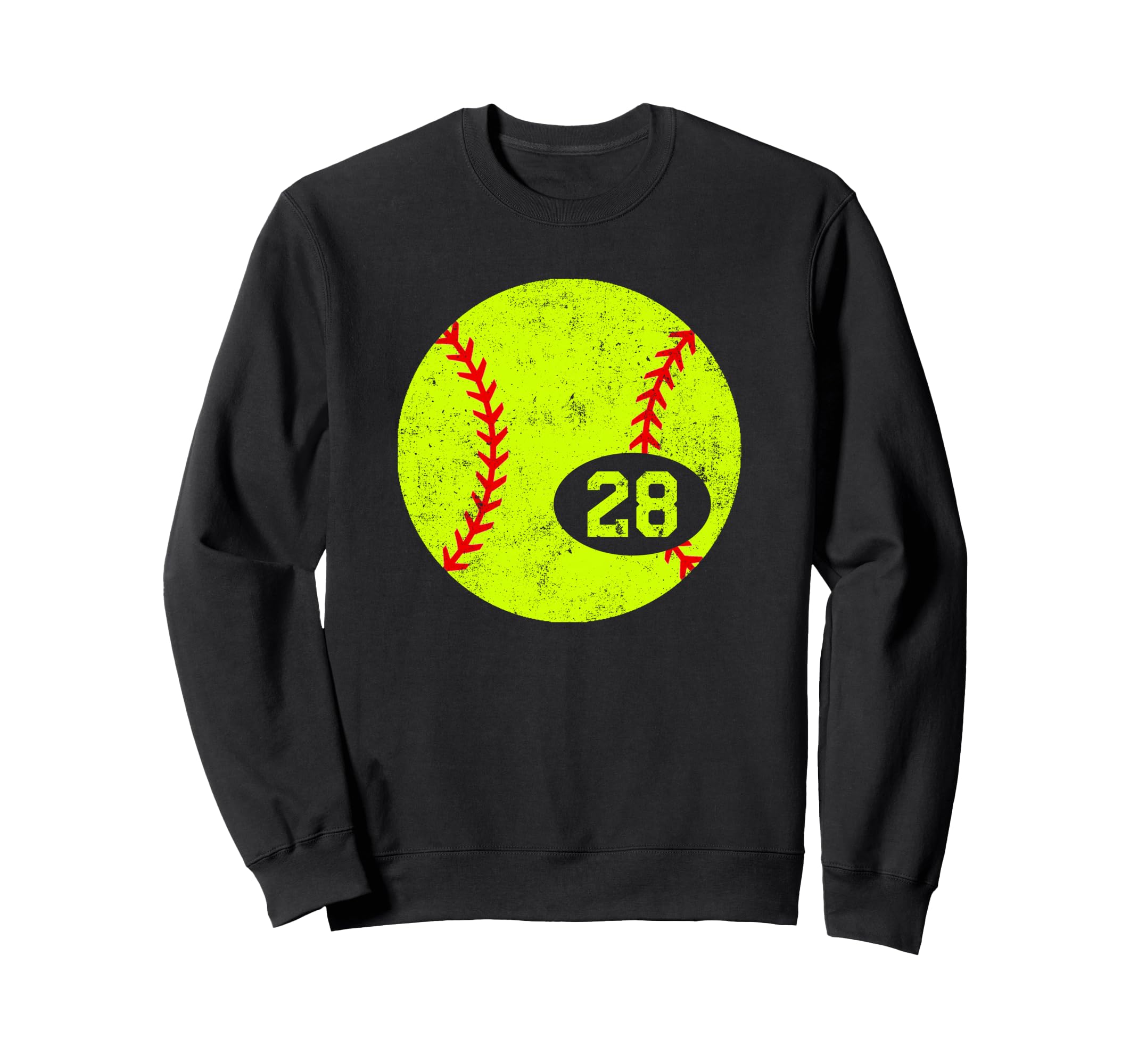 Softball Sport 28 Jersey Number Sweatshirt - Novelty Apparel Unisex - T-Shirt, Sweatshirt, Hoodie
