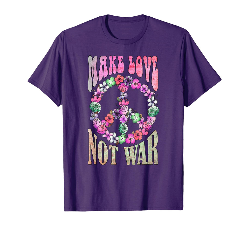 Floral Watercolor Peace Sign Make T-Shirt - Casual Everyday Wear Men Women - T-Shirt, Sweatshirt, Hoodie