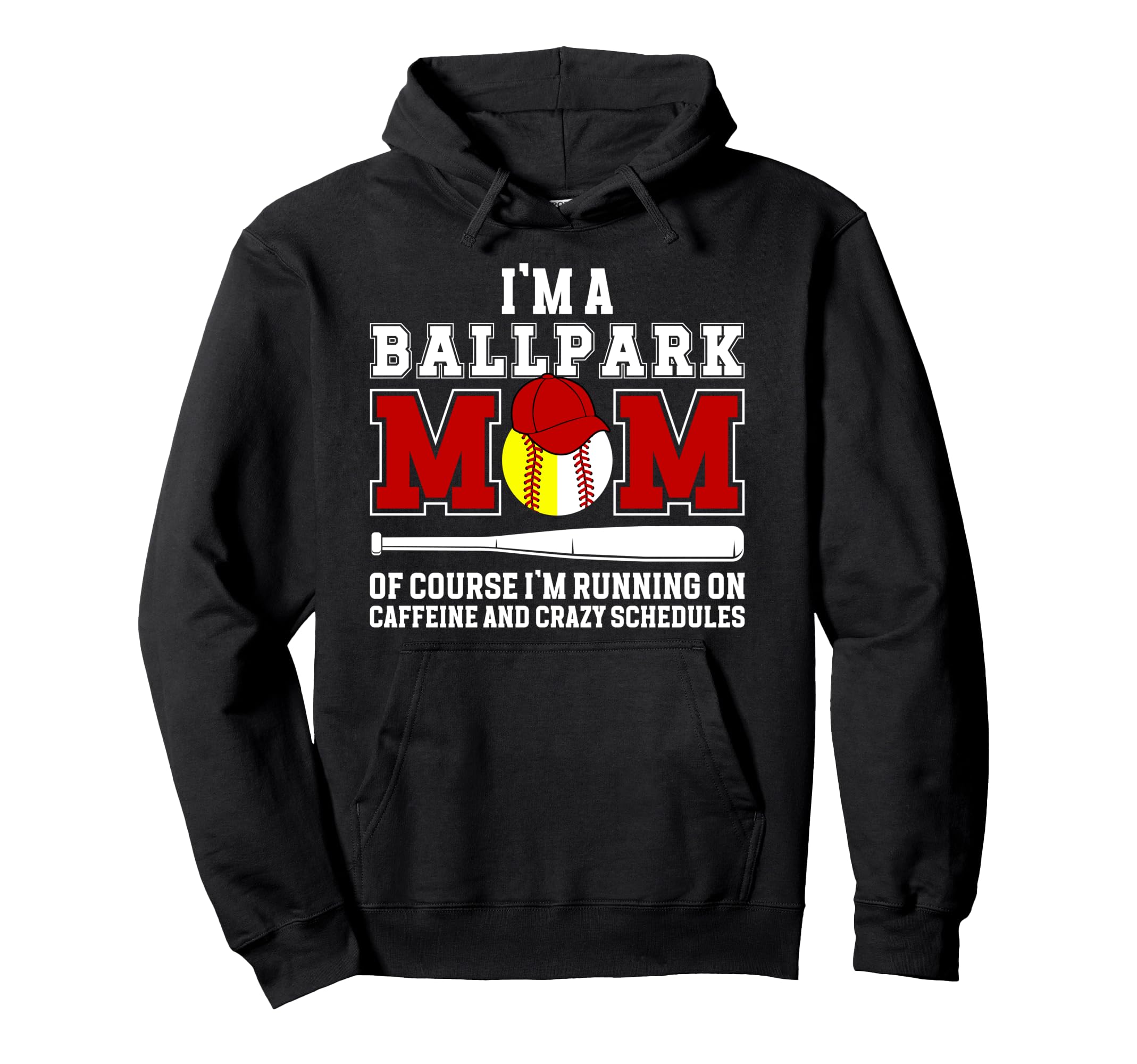 Im Ballpark Mom Funny Baseball Softball Mom Hoodie - Unique Graphic Unisex - T-Shirt, Sweatshirt, Hoodie
