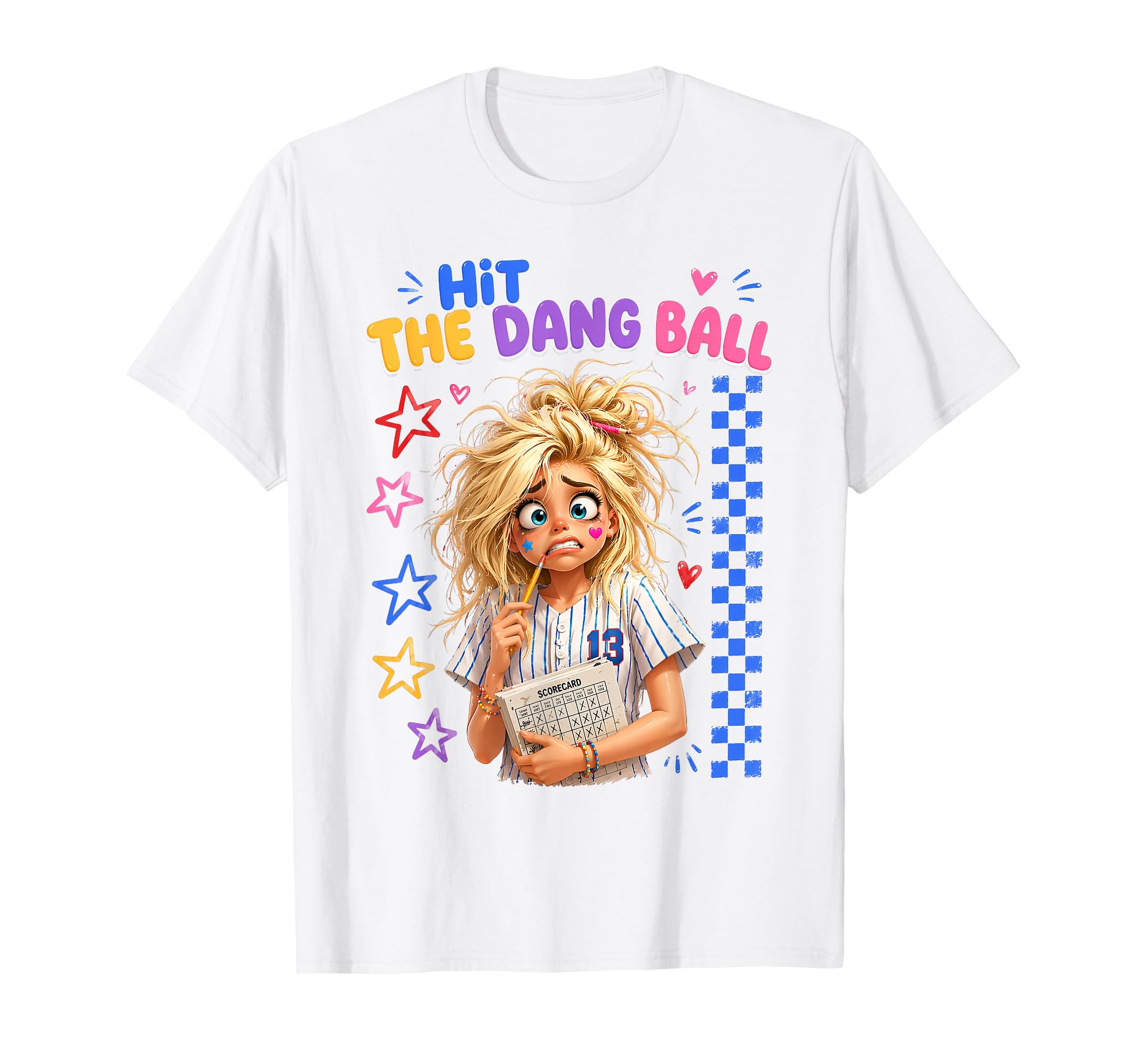 Hit Dang Ball Baseball Mom Funny Game Day T-Shirt - Custom Art Print Unisex - T-Shirt, Sweatshirt, Hoodie