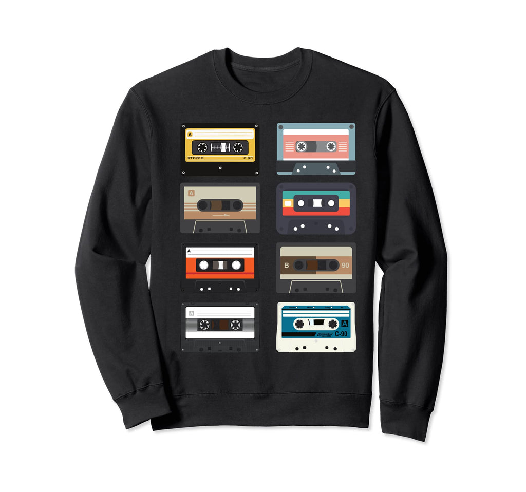 80S Cassette Tapes Nostalgic Music Sweatshirt - Streetwear Style for Adults - T-Shirt, Sweatshirt, Hoodie