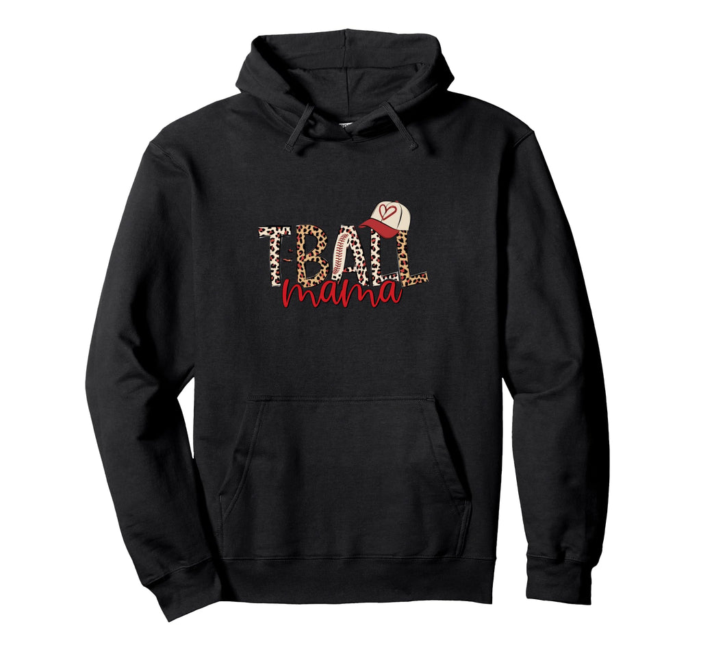 Leopard American Baseball Mom Mama Hoodie - Casual Everyday Wear for Adults - T-Shirt, Sweatshirt, Hoodie