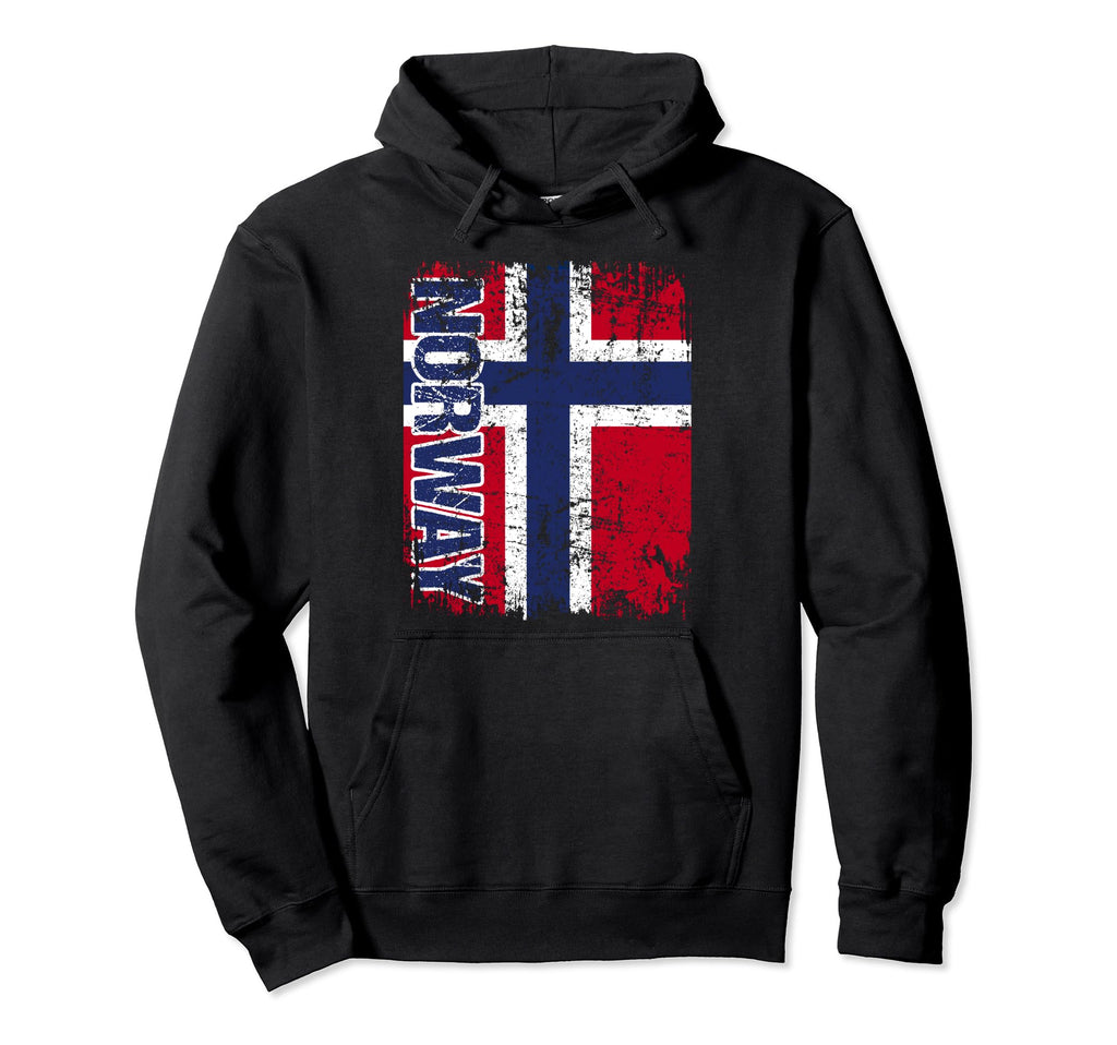 Norway Flag Distressed Norway Hoodie - Custom Art Print for Adults - T-Shirt, Sweatshirt, Hoodie