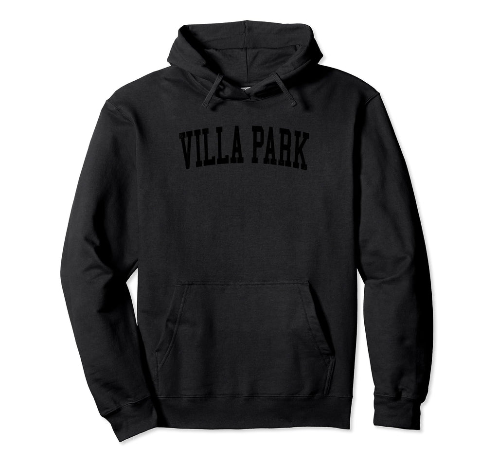 Villa Park Il Distressed Black Varsity Hoodie - Trendy Graphic Unisex - T-Shirt, Sweatshirt, Hoodie