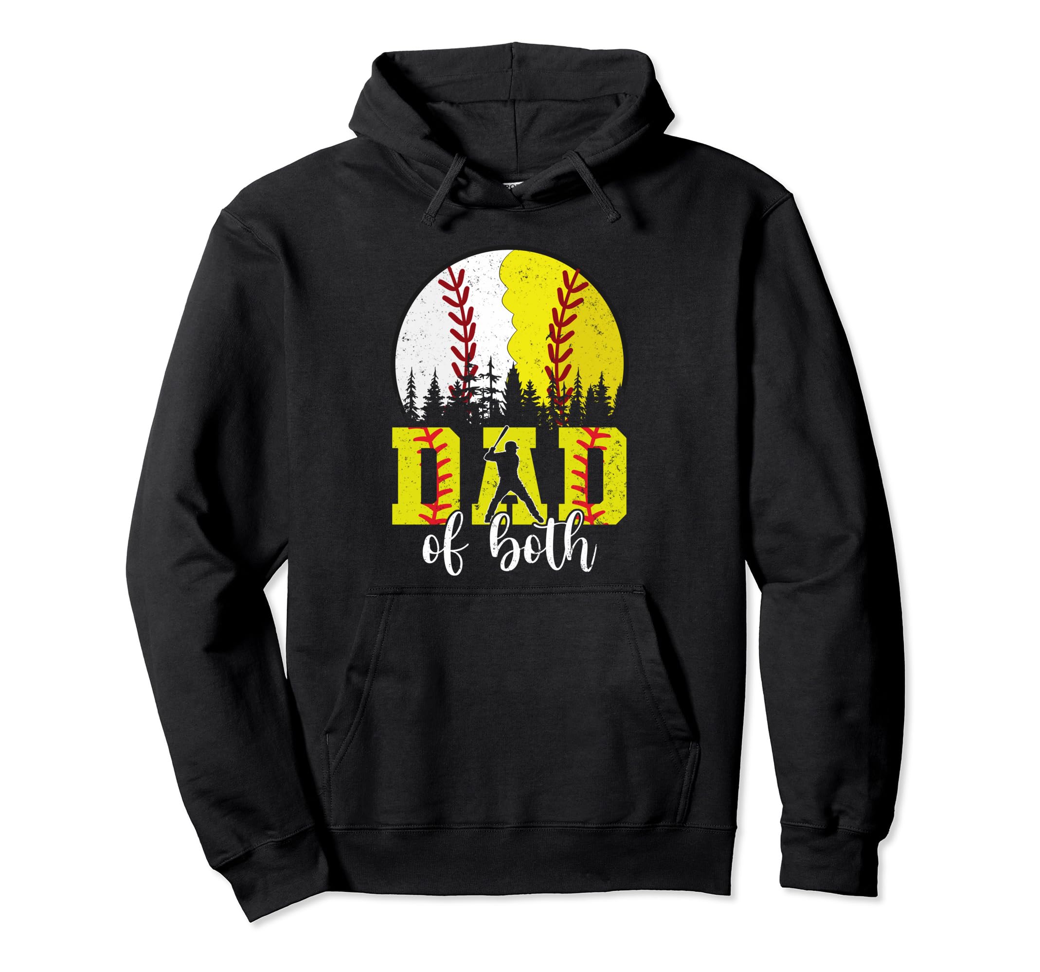 Dad Both Baseball Softball Fathers Day Hoodie - Graphic Print Men Women - T-Shirt, Sweatshirt, Hoodie