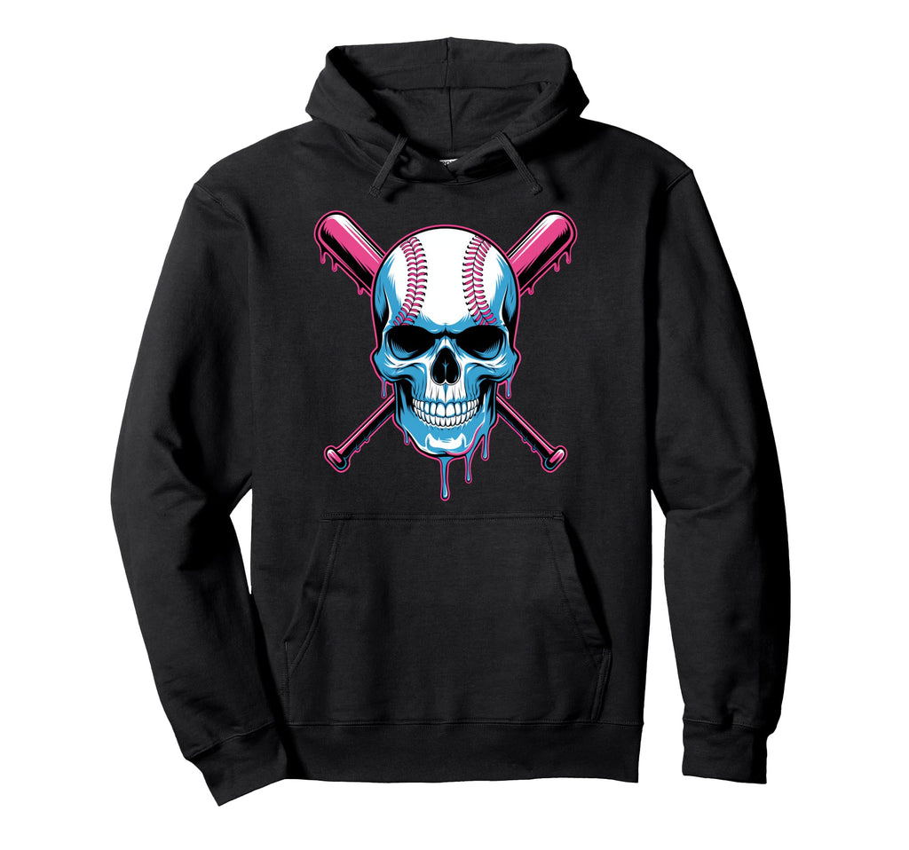 Baseball Ice Cream Dripping Baseball Dad Hoodie - Graphic Print Unisex - T-Shirt, Sweatshirt, Hoodie
