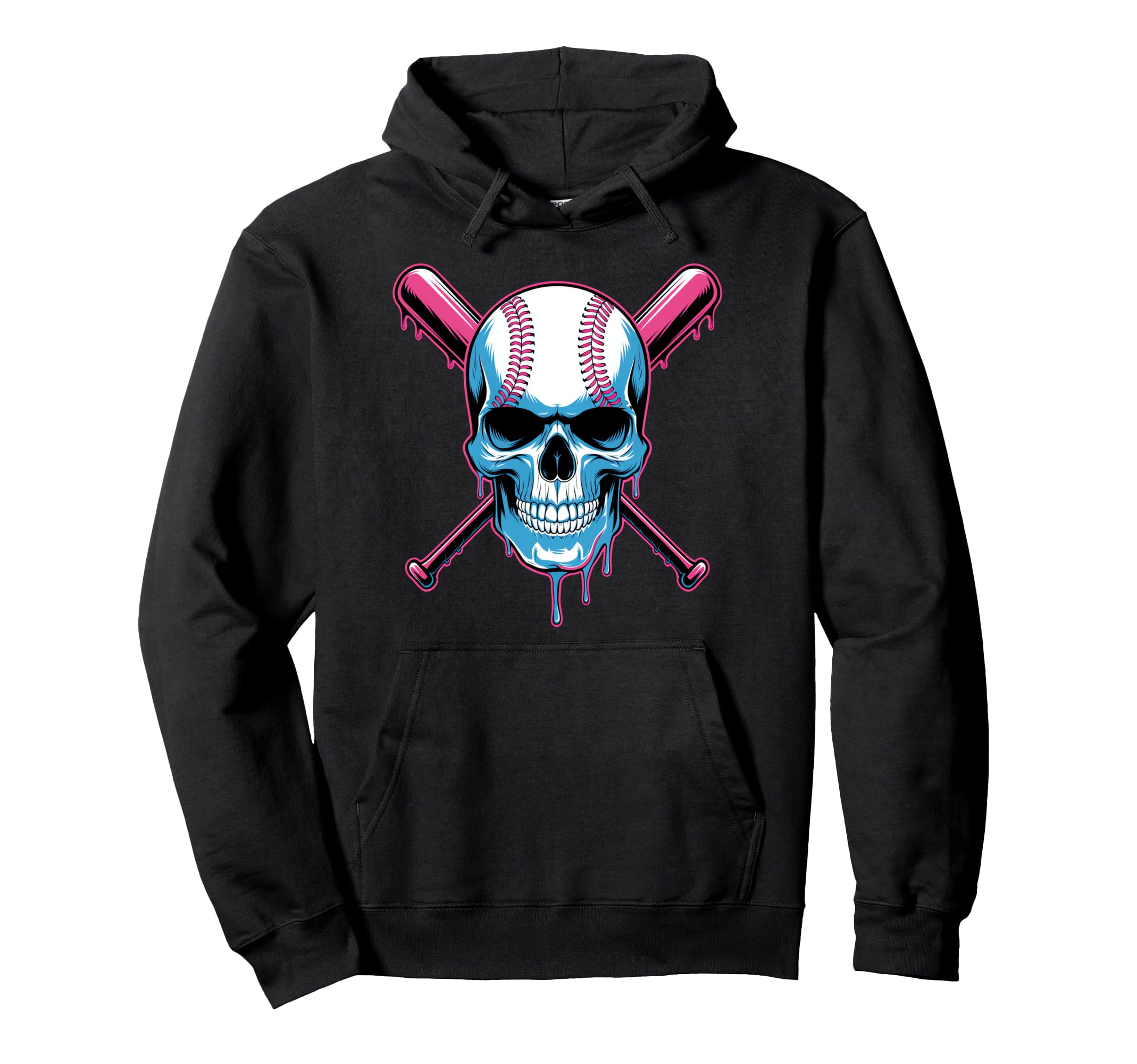 Baseball Ice Cream Dripping Baseball Dad Hoodie - Graphic Print Unisex - T-Shirt, Sweatshirt, Hoodie