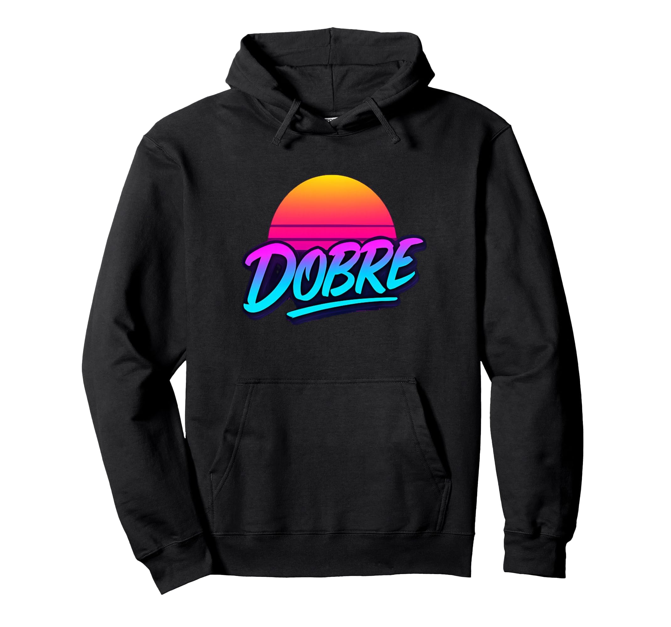 Dobre Sunset 80S Vaporwave Neon Hoodie - Fun Novelty Design Unisex - T-Shirt, Sweatshirt, Hoodie