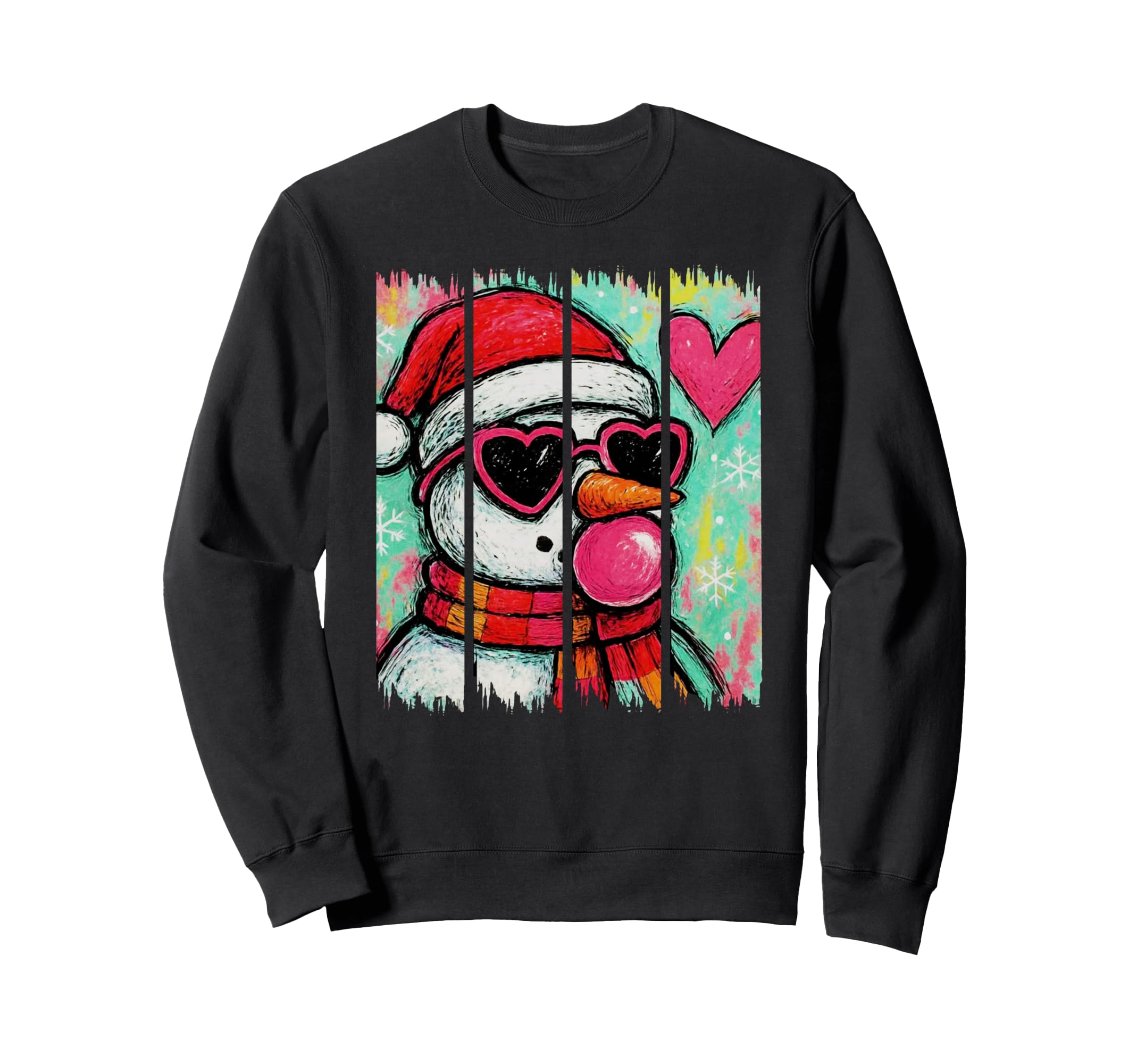 Boho Snowman Blowing Bubble Gum Sweatshirt - Novelty Apparel for Adults - T-Shirt, Sweatshirt, Hoodie