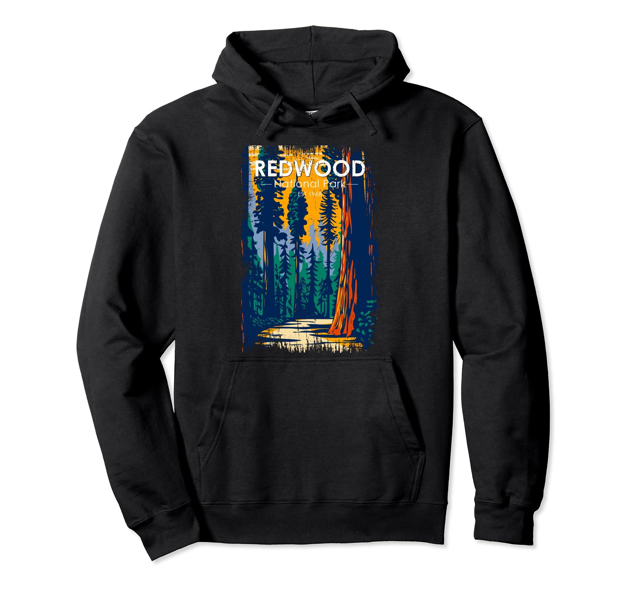 Redwood National Park Distressed Hoodie - Aesthetic Graphic for Adults - T-Shirt, Sweatshirt, Hoodie