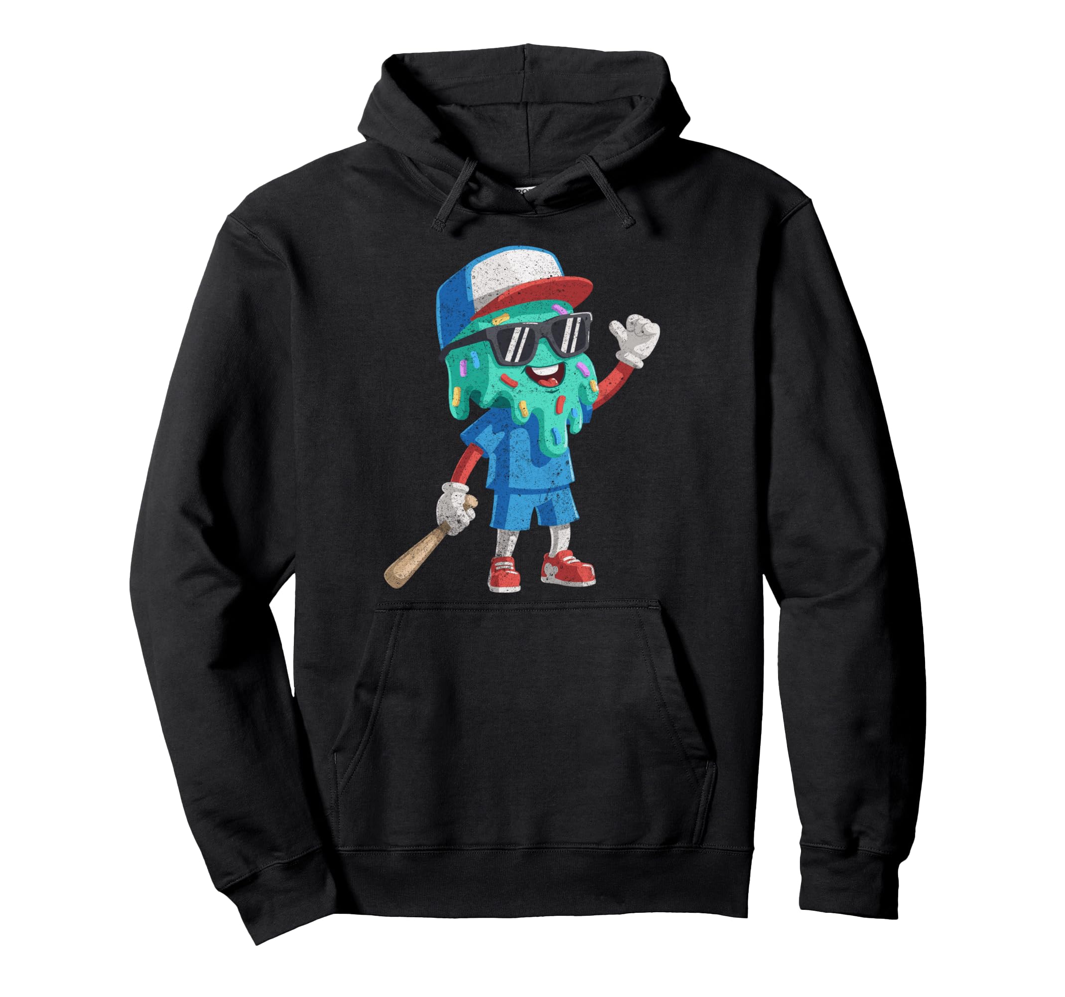 Baseball Ice Cream Drip Gamer Gifts T-Shirt - Fun Novelty Design Unisex - T-Shirt, Sweatshirt, Hoodie