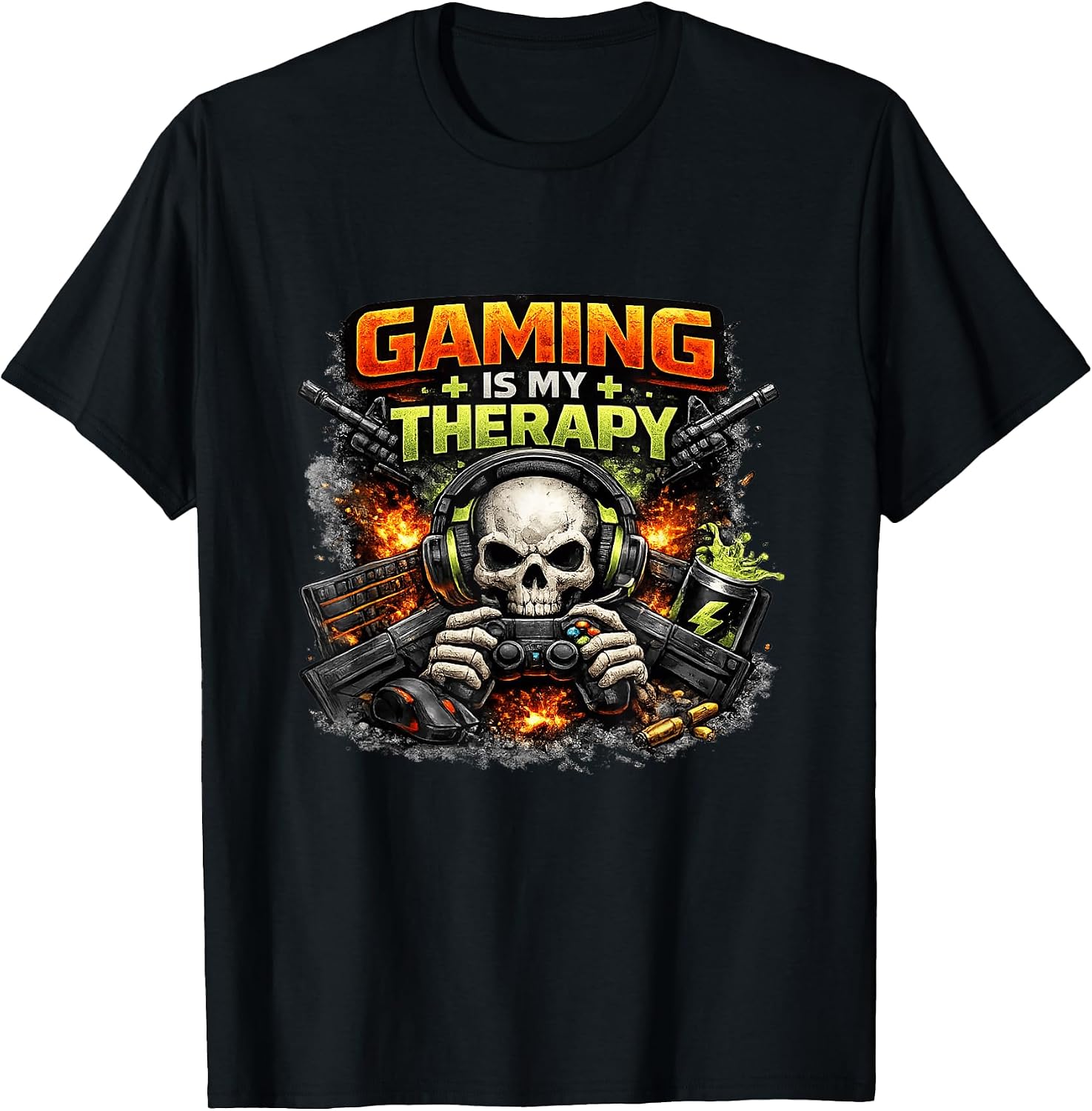 Gaming Is My Therapy - Adult & Kids T-Shirts, Sweatshirts & Hoodies apparel design preview 1