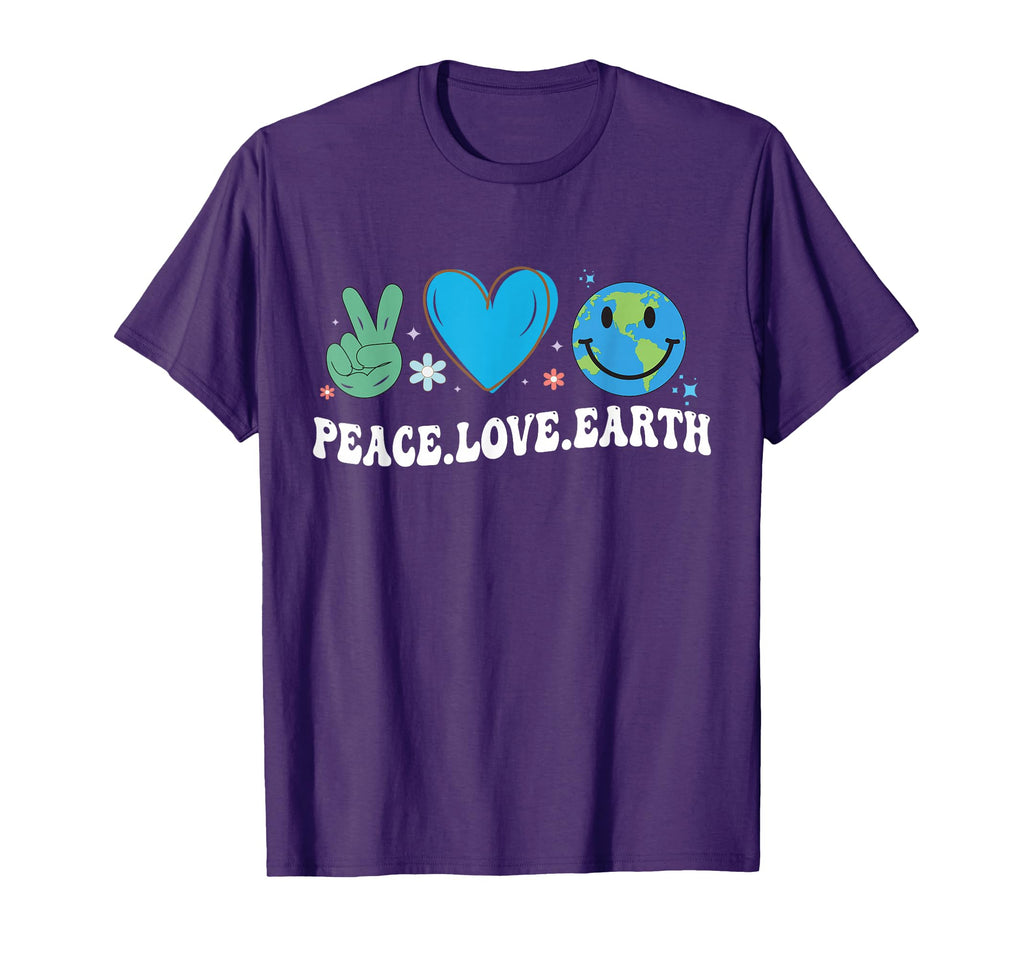 Peace Love Earth Day T-Shirt - Custom Art Print Men Women - T-Shirt, Sweatshirt, Hoodie