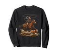 Cowboy Roping Calf Rodeo Country Sweatshirt - Graphic Print Men Women - T-Shirt, Sweatshirt, Hoodie