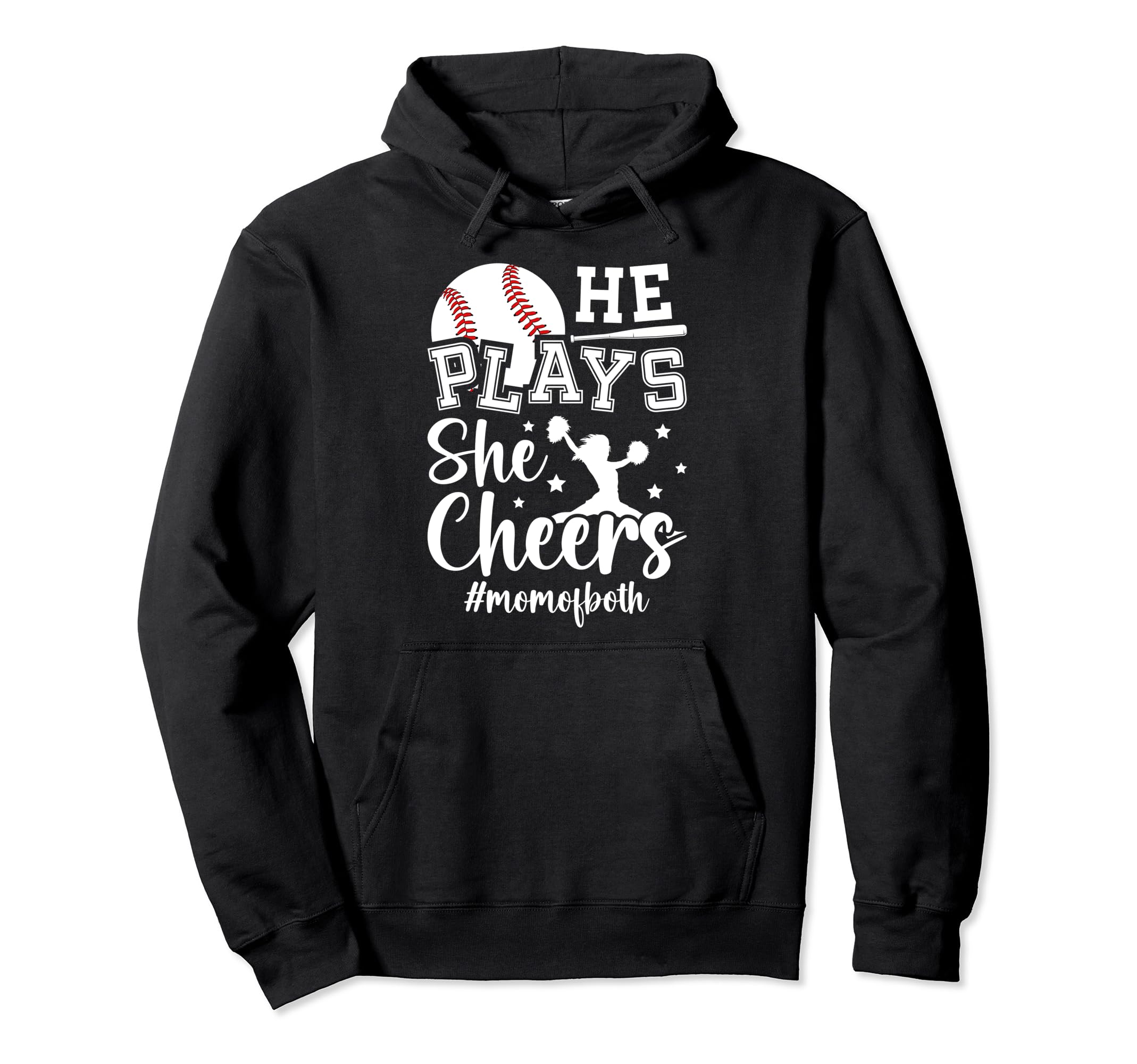 He Plays She Cheers Mom Both Cheer And Hoodie - Unique Graphic Men Women - T-Shirt, Sweatshirt, Hoodie