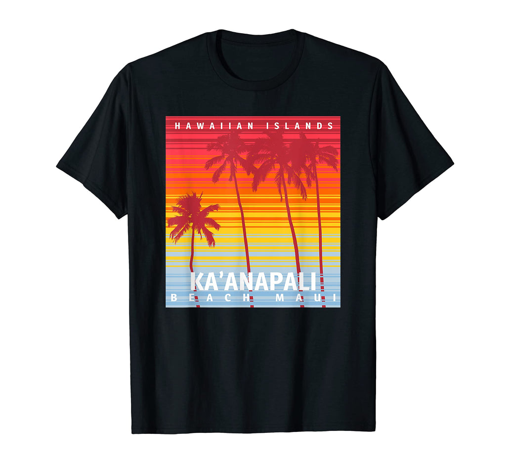 Kaanapali Beach Sunset Palm Trees T-Shirt - Custom Art Print for Adults - T-Shirt, Sweatshirt, Hoodie