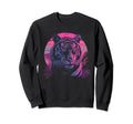 Tiger Vaporwave Aesthetic Sweatshirt - Casual Everyday Wear Men Women - T-Shirt, Sweatshirt, Hoodie