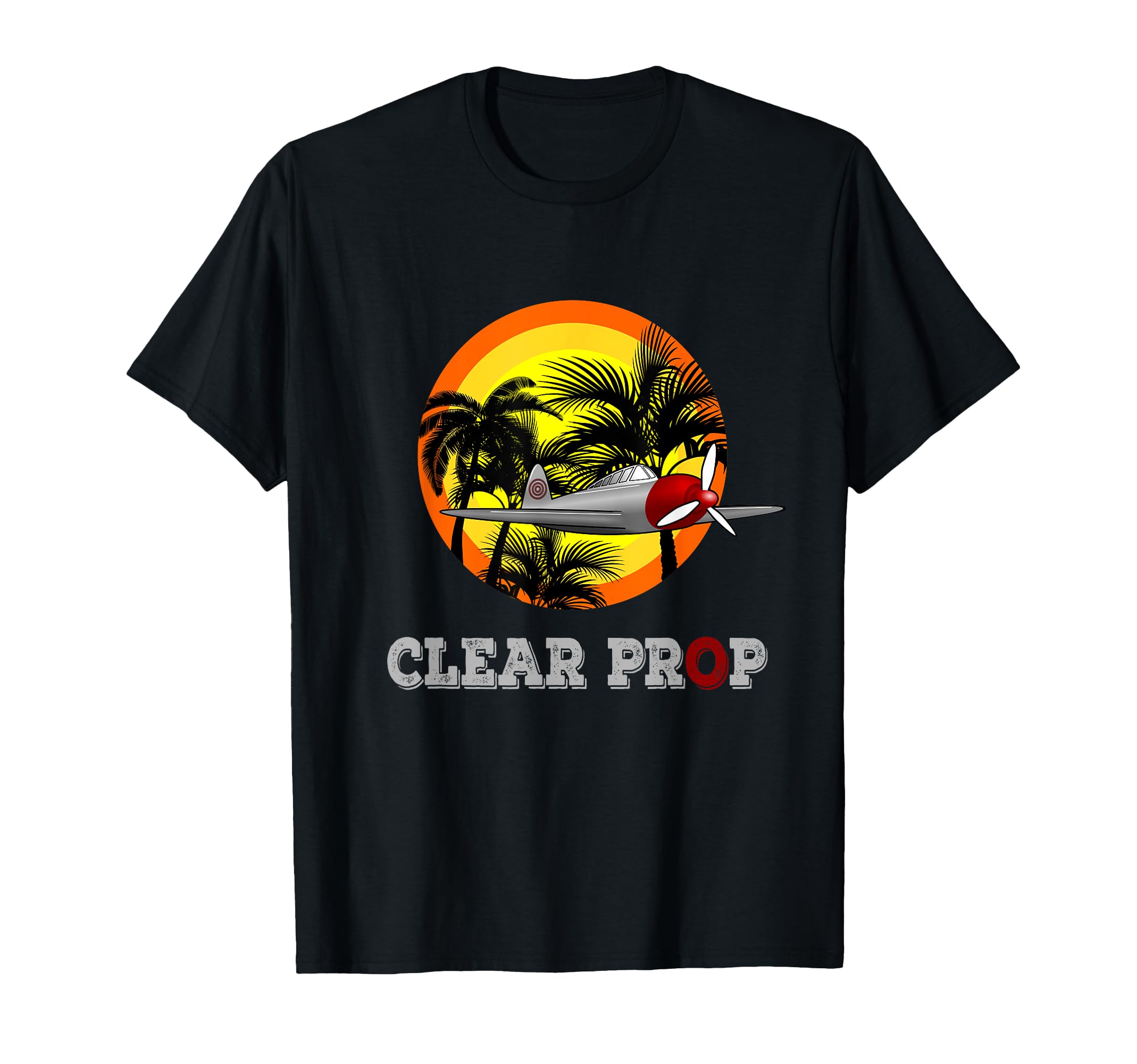 Clear Prop Plane Pilot Sunset T-Shirt - Casual Everyday Wear Unisex - T-Shirt, Sweatshirt, Hoodie