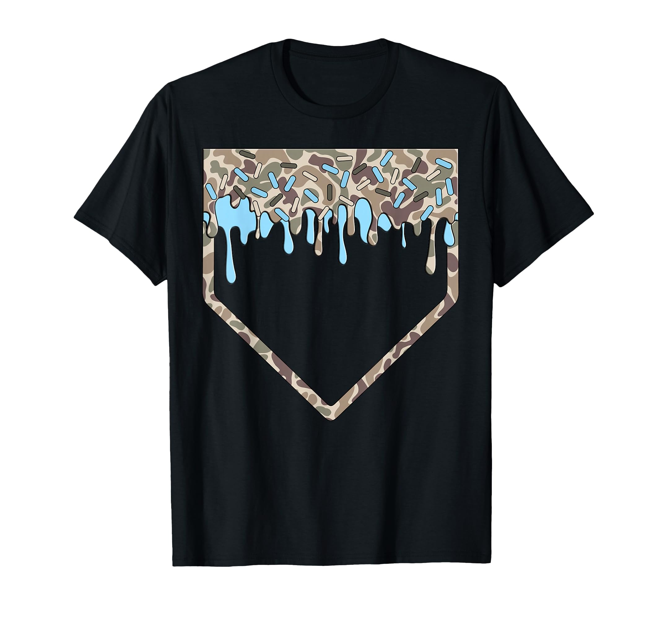 Baseball Drip Camo Baseball Home T-Shirt - Casual Everyday Wear Men Women - T-Shirt, Sweatshirt, Hoodie