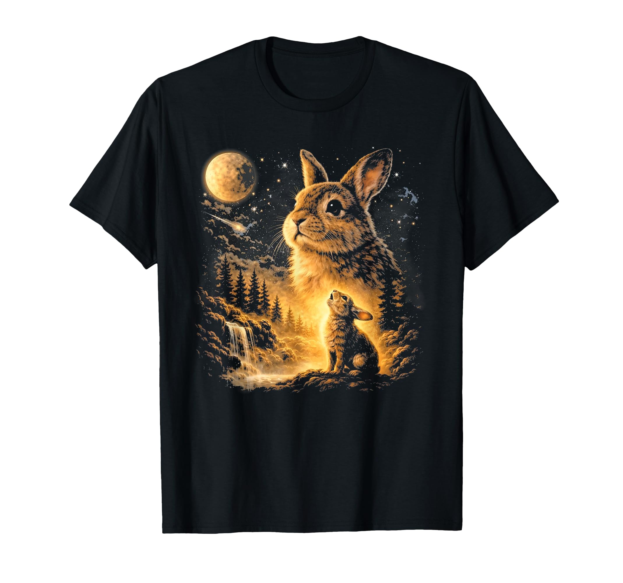Howling Bunny To Moon 90S Funny Rabbit T-Shirt - Streetwear Style Unisex - T-Shirt, Sweatshirt, Hoodie