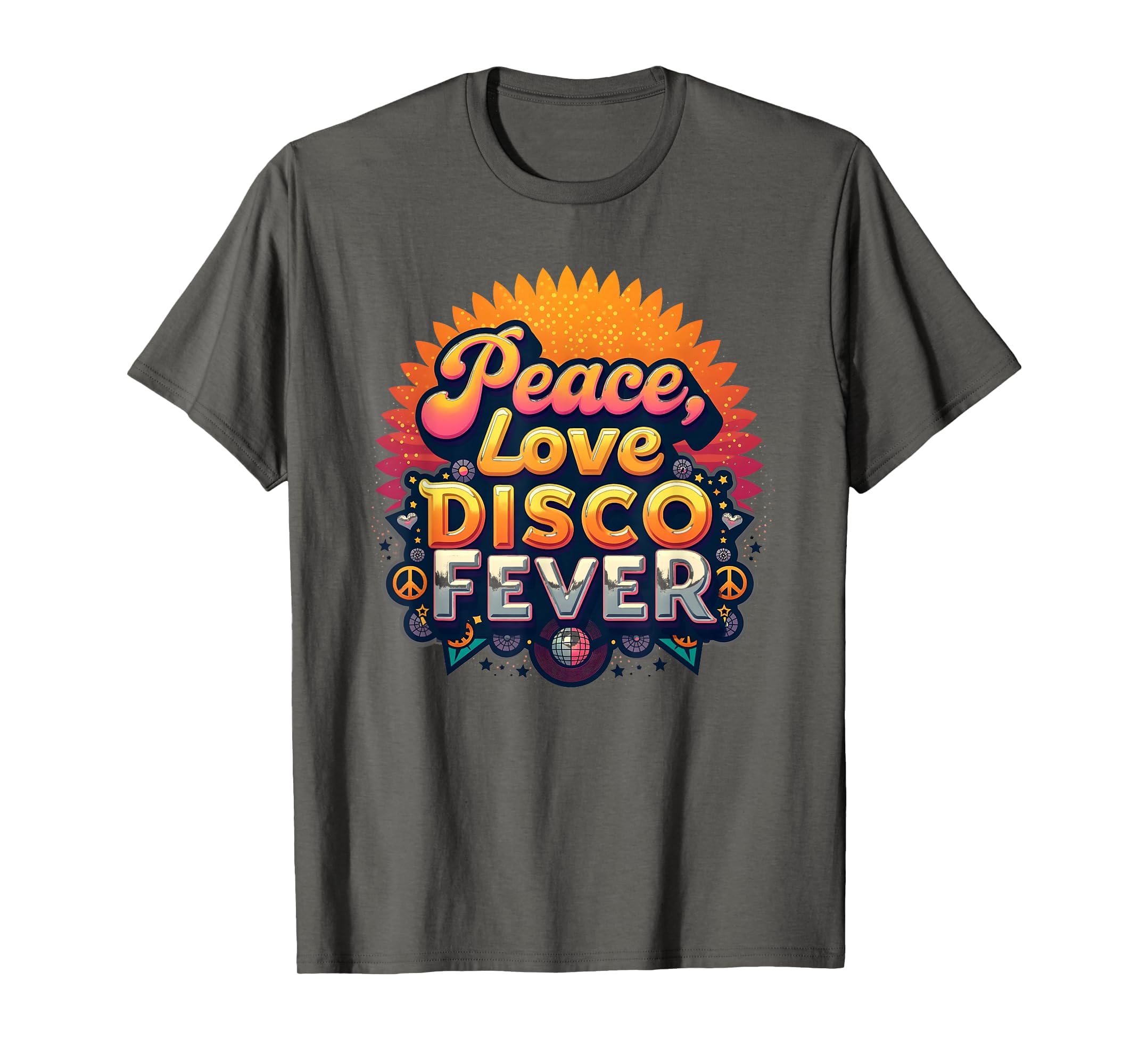 Peace Love Disco Fever 70S T-Shirt - Trendy Graphic Unisex - T-Shirt, Sweatshirt, Hoodie