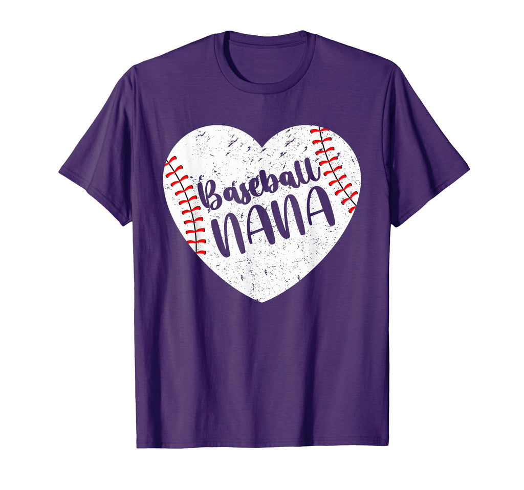 Baseball Nana Heart Baseball Grandma T-Shirt - Novelty Apparel Unisex - T-Shirt, Sweatshirt, Hoodie