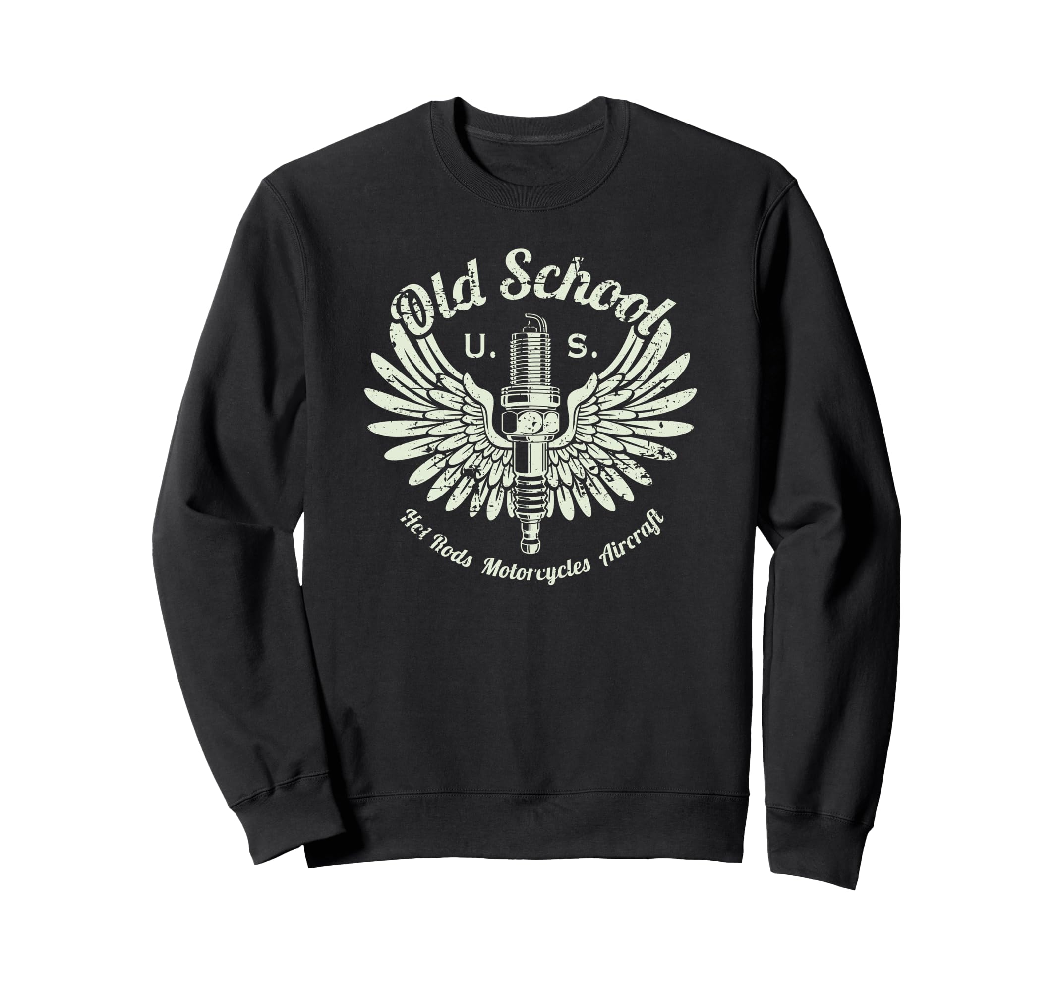 Spark Plug Distressed Sweatshirt - Minimalist Print for Adults - T-Shirt, Sweatshirt, Hoodie