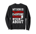 My Son Is Baseball Pitcher Mom Sweatshirt - Graphic Print for Adults - T-Shirt, Sweatshirt, Hoodie