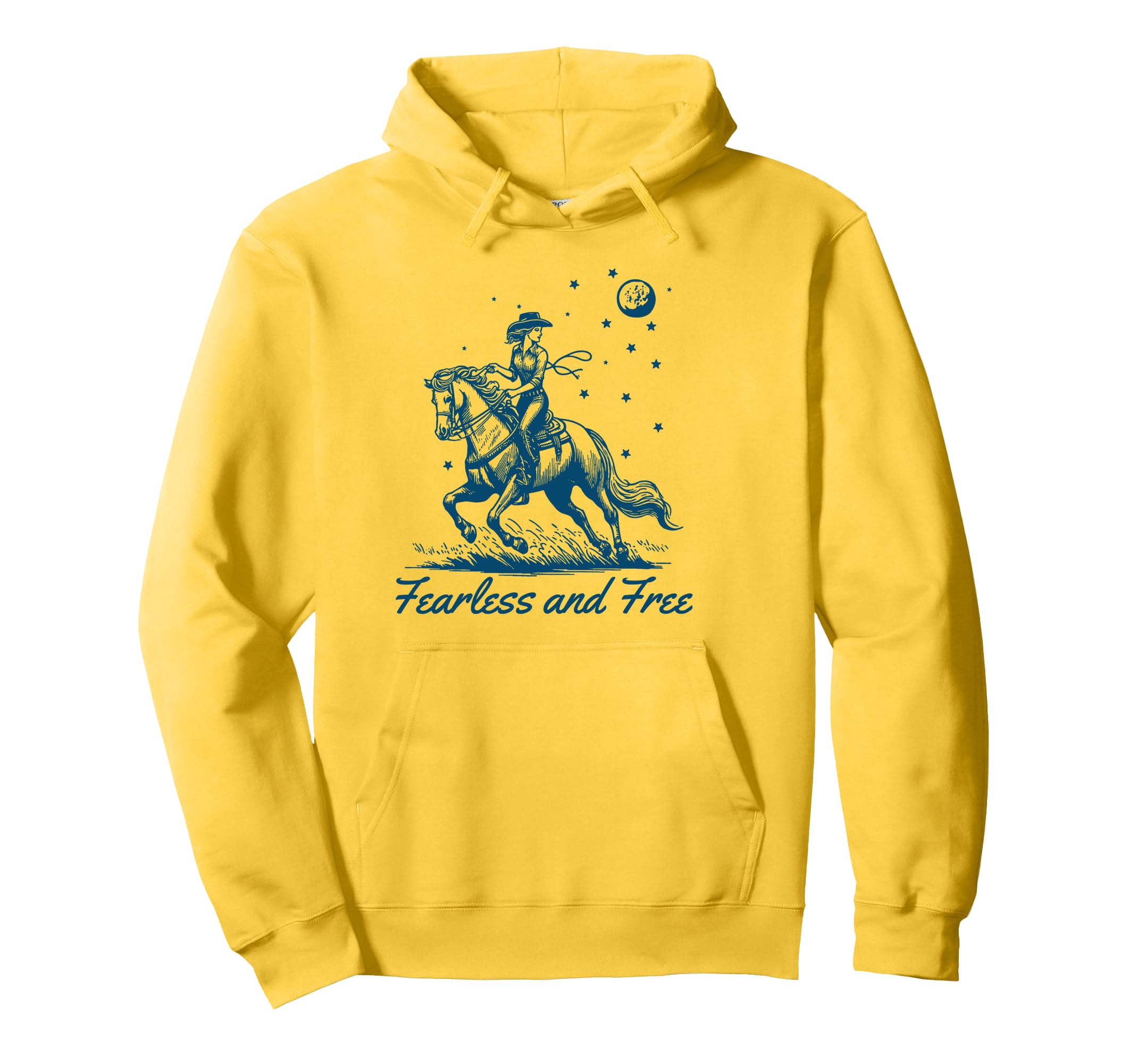 Cowgirl Western Fearless And Free Boho Blue Hoodie - Graphic Print Unisex - T-Shirt, Sweatshirt, Hoodie