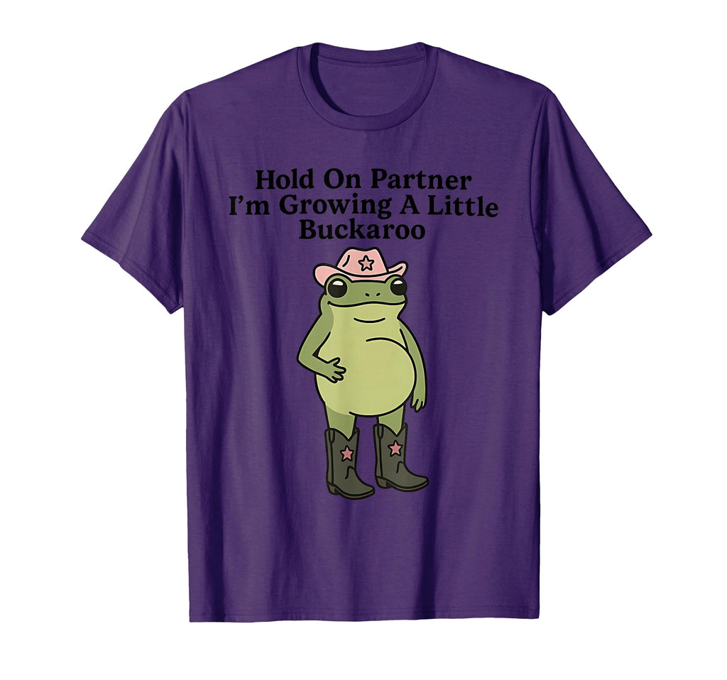 Hold Partner Im Overstimulated Cowboy Frog T-Shirt - Trendy Graphic Unisex - T-Shirt, Sweatshirt, Hoodie