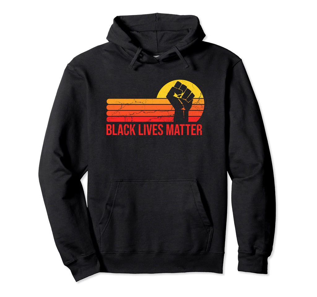 Black Lives Matter Fist Distressed Anti Hoodie - Trendy Graphic Unisex - T-Shirt, Sweatshirt, Hoodie