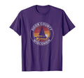 Door County Wisconsin Sailboat 70S Sunset T-Shirt - Graphic Print Men Women - T-Shirt, Sweatshirt, Hoodie
