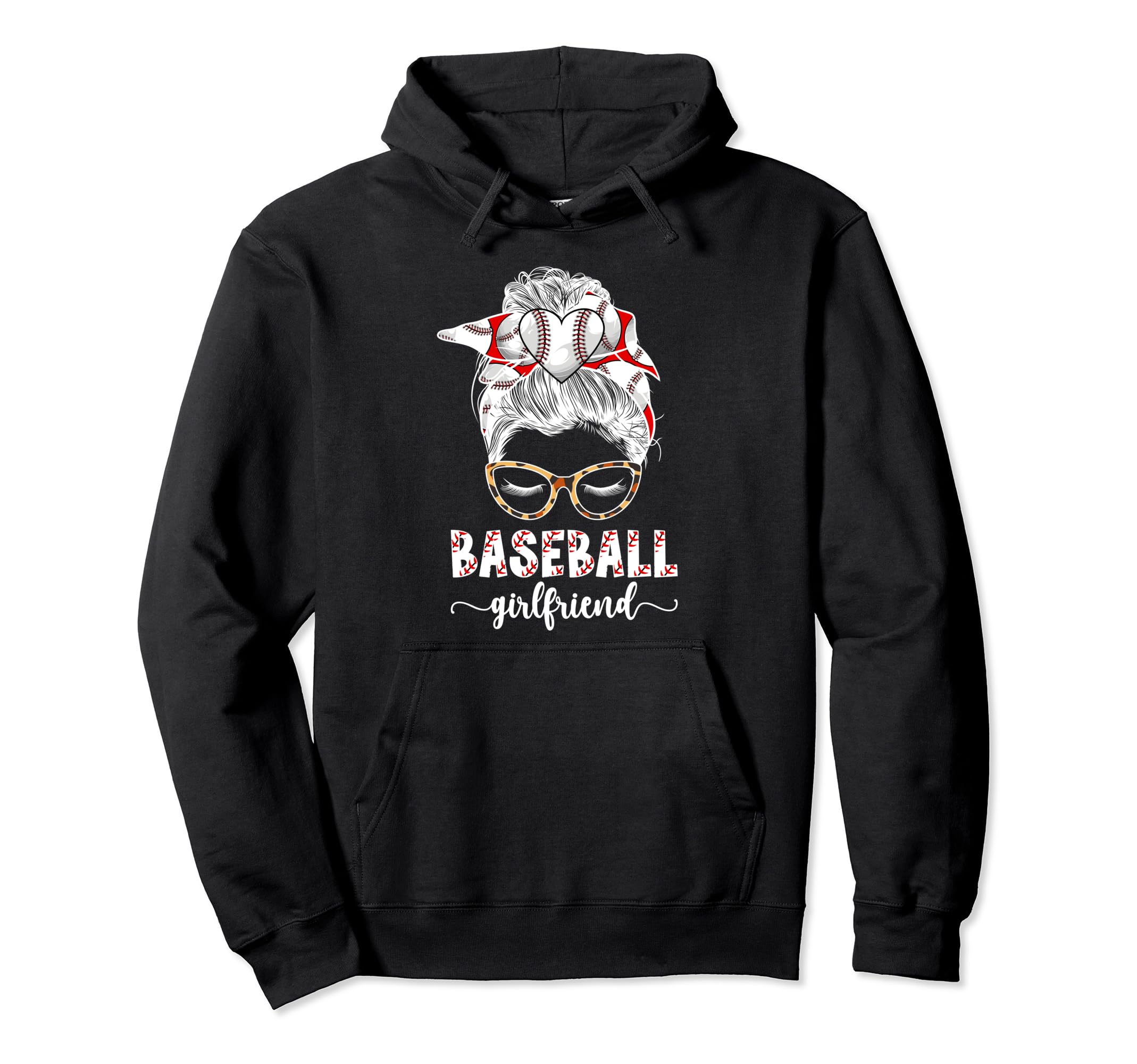 Baseball Girlfriend Messy Bun Baseball Hoodie - Minimalist Print Unisex - T-Shirt, Sweatshirt, Hoodie