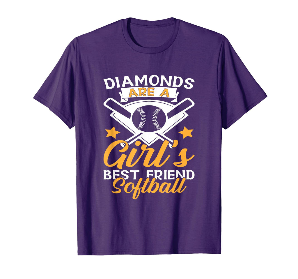 Diamonds Are Best Friend Softball T-Shirt - Custom Art Print Unisex - T-Shirt, Sweatshirt, Hoodie