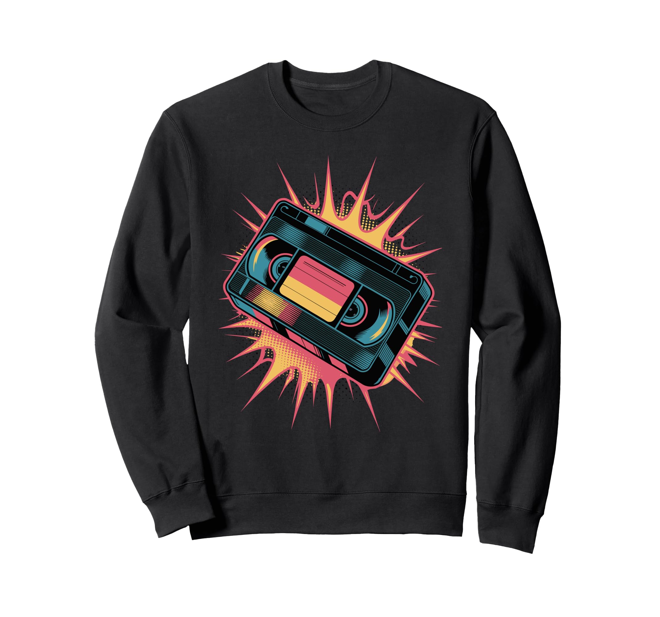Pop Art Cassette Player Music Sweatshirt - Casual Everyday Wear Unisex - T-Shirt, Sweatshirt, Hoodie