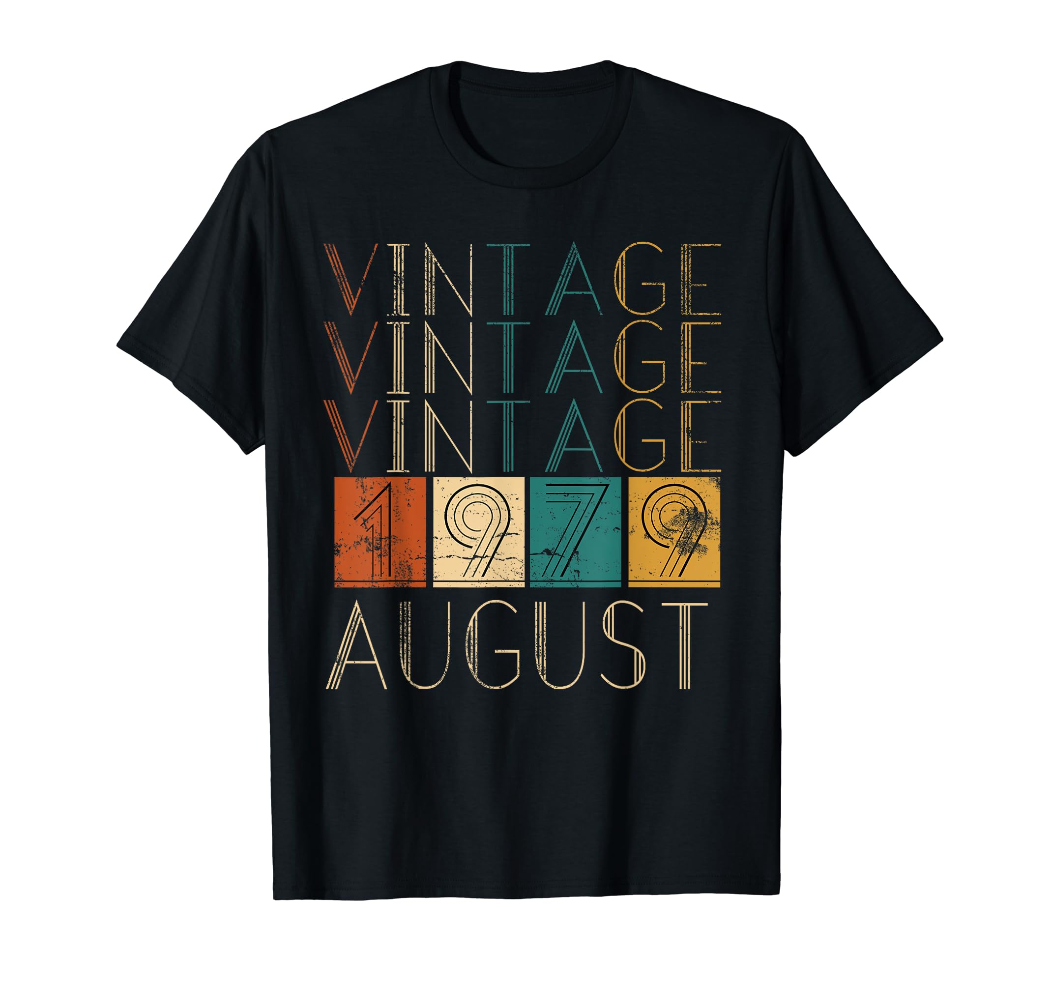 Distressed August 1979 Tshirts T-Shirt - Graphic Print for Adults - T-Shirt, Sweatshirt, Hoodie