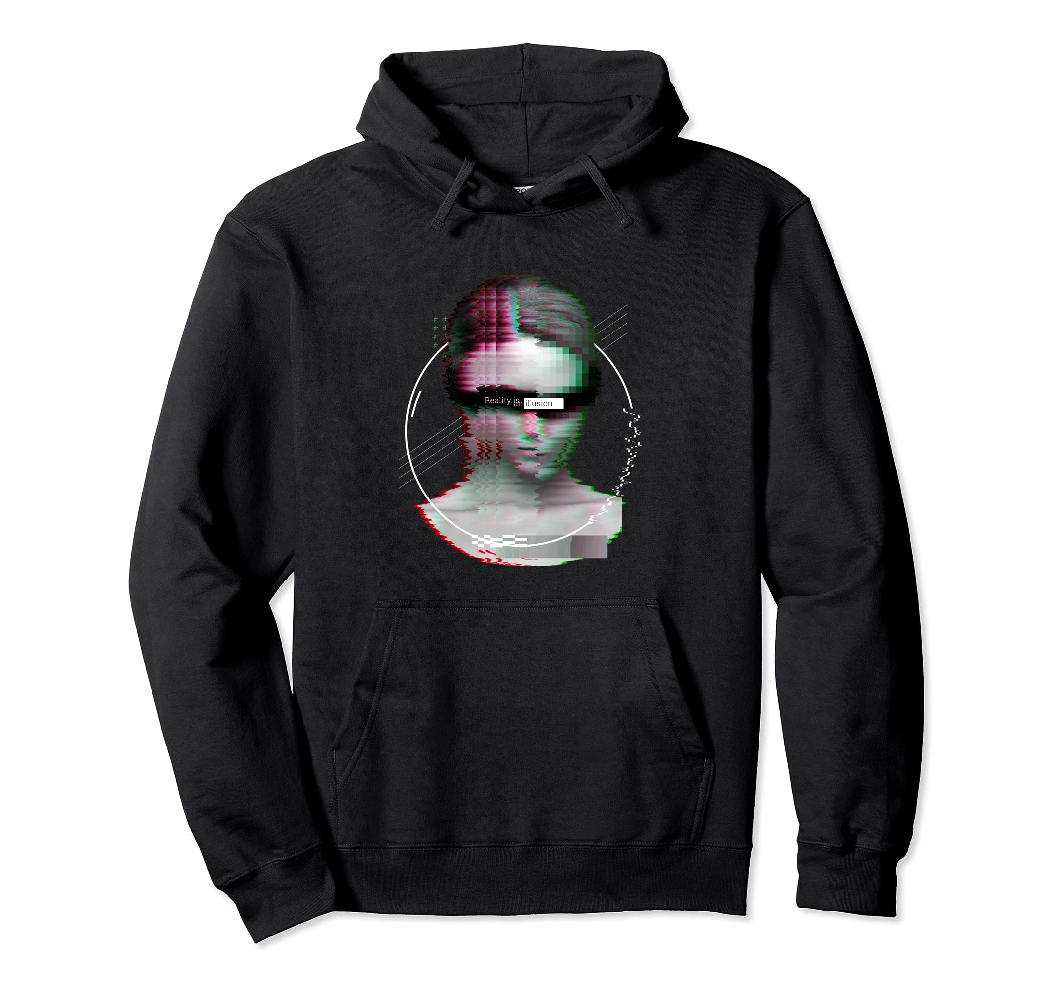 Glitch Greek Statue Sculpture Retrowave Hoodie - Trendy Graphic for Adults - T-Shirt, Sweatshirt, Hoodie